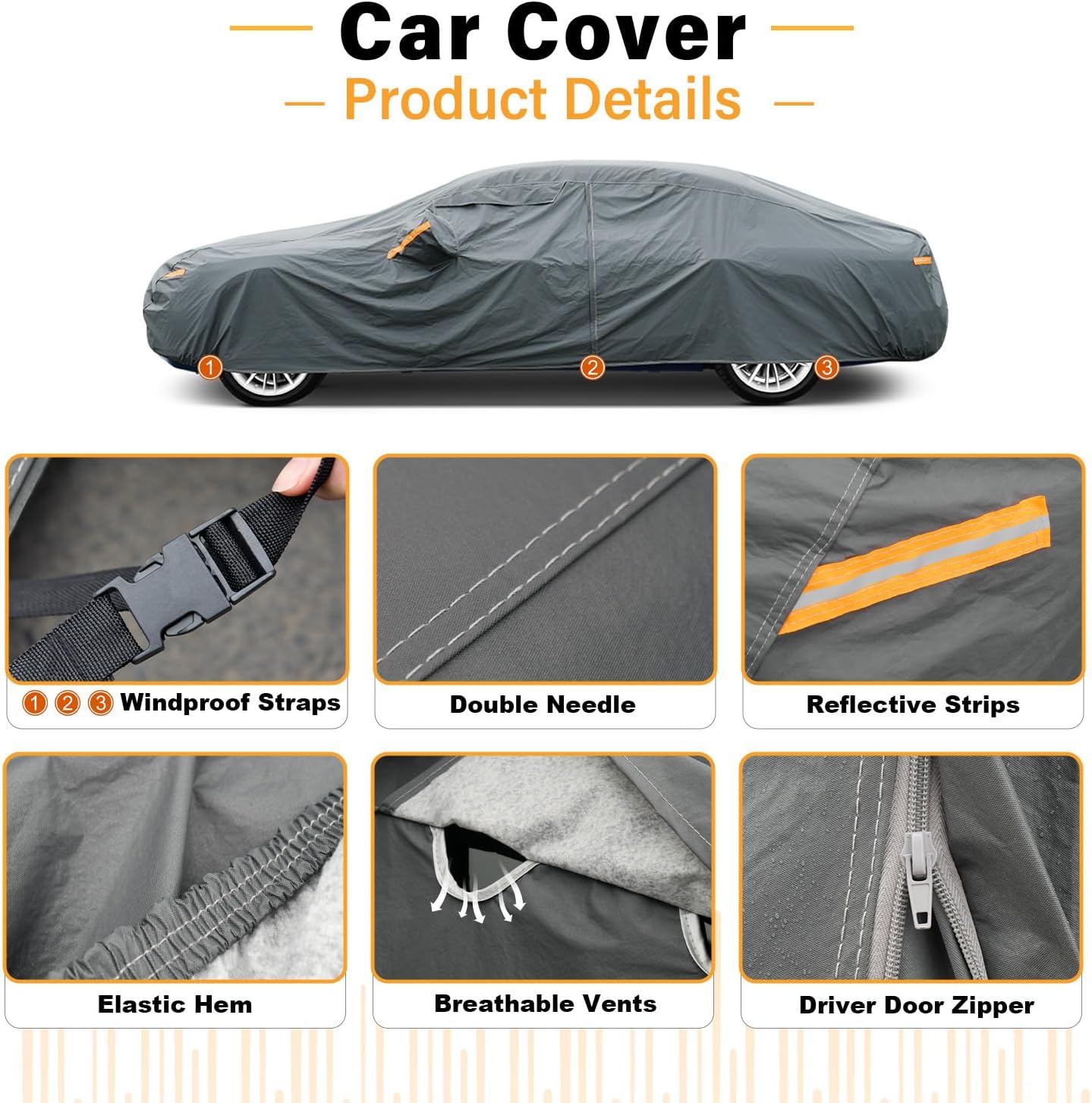 Thumbnail 2 de GUNHYI 16-Layer All-Weather Car Cover for Sedans (Universal Fit)