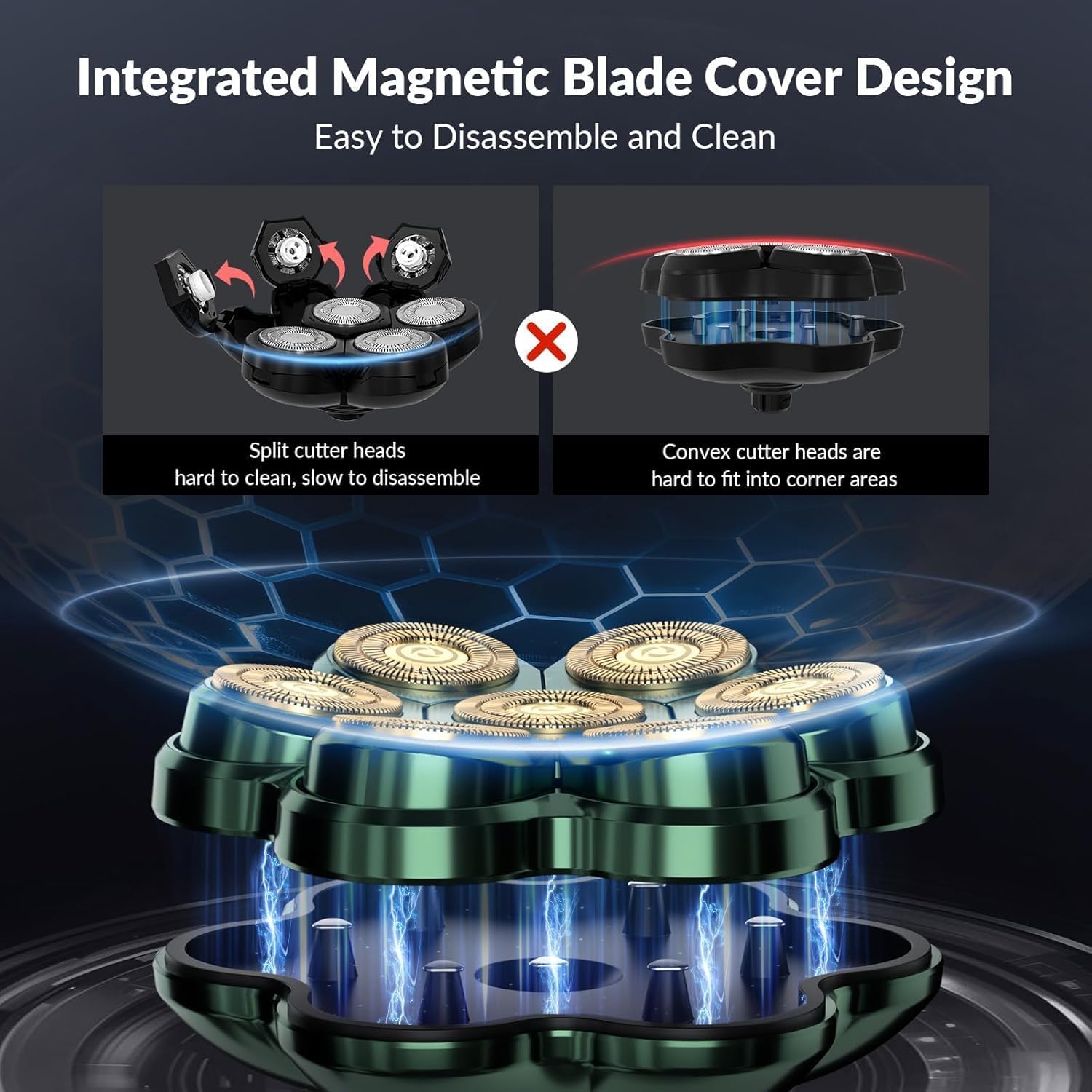 Detalle 2 de 7D Arc Magnetic Detachable Head Shaver 800mAh