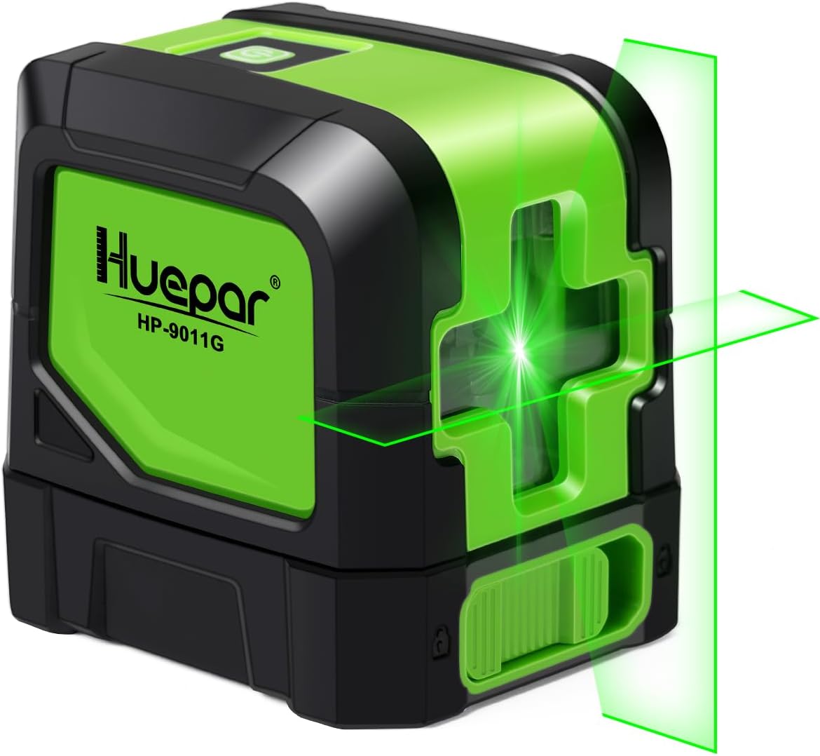 Detalle de Huepar 9011G Green Cross Line Laser Level, Self-Leveling with Magnetic Base