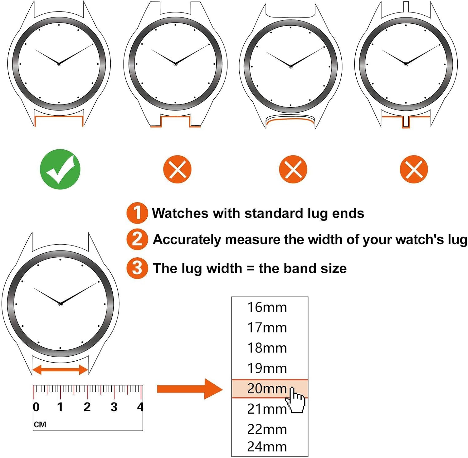 Detalle de ANNEFIT Elastische Nylon-Uhrenarmbänder 16–24 mm – Schnellverschluss, verstellbar