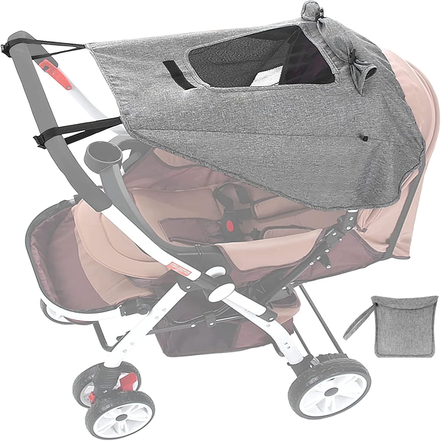 CaiTang Parasole per Passeggino con lucernario e ali regolabili – protezione UV 50+