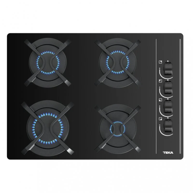 Detalle de Teka GBC 64003 KBA Placa gas butano 4 zonas cristal negro