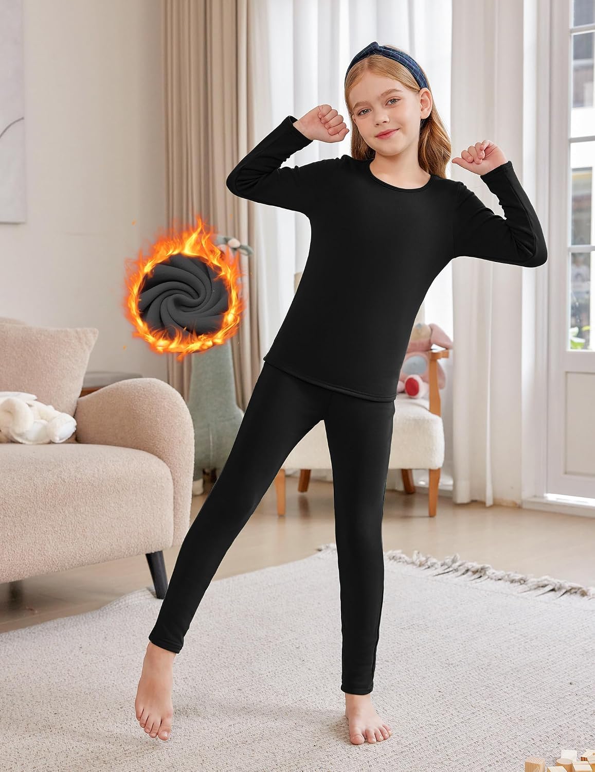 Detalle 2 de Arshiner sous-Vêtements Thermiques Filles 5-12 ans