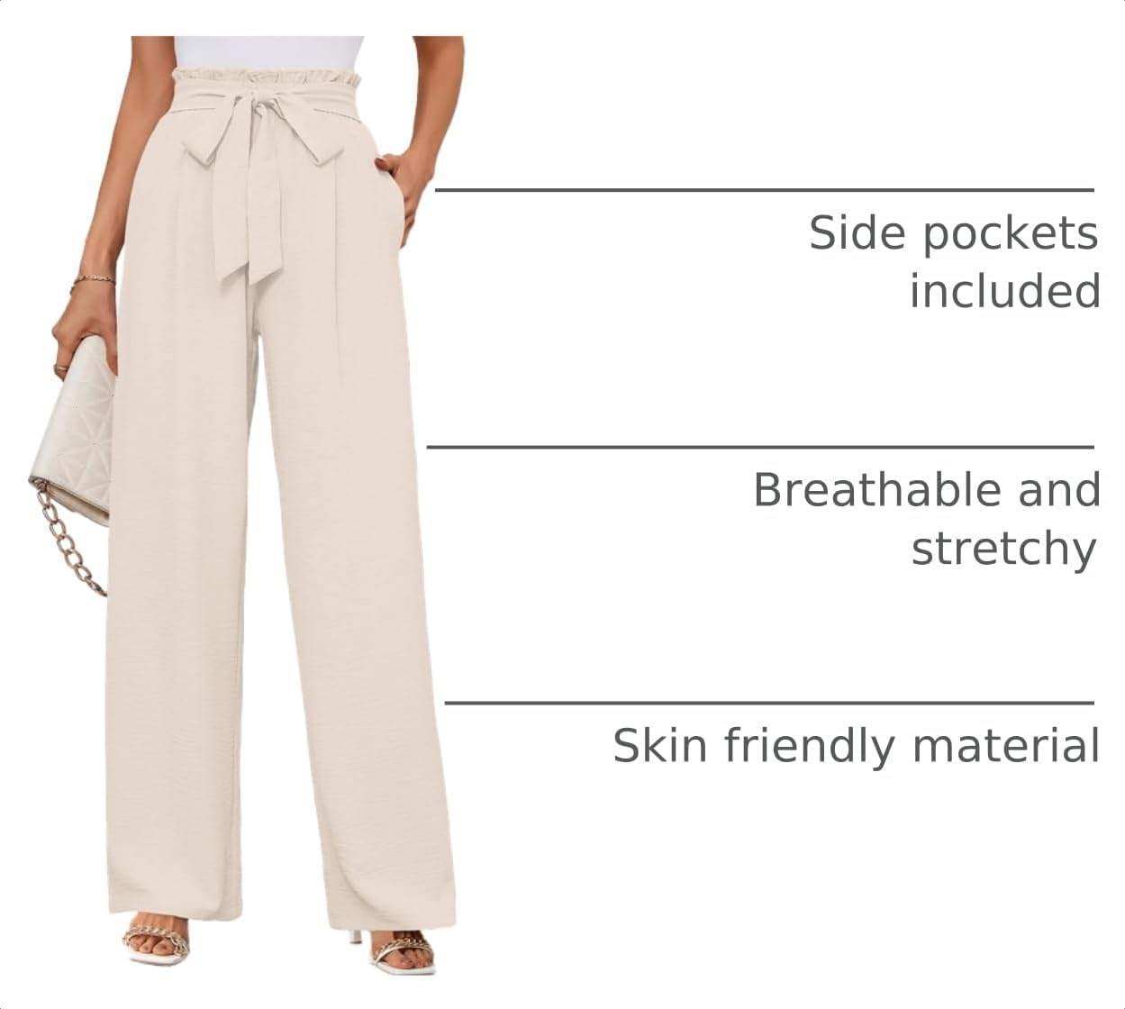 Detalle de KORSIS Women's Wide-Leg Lounge Pants, Polyester