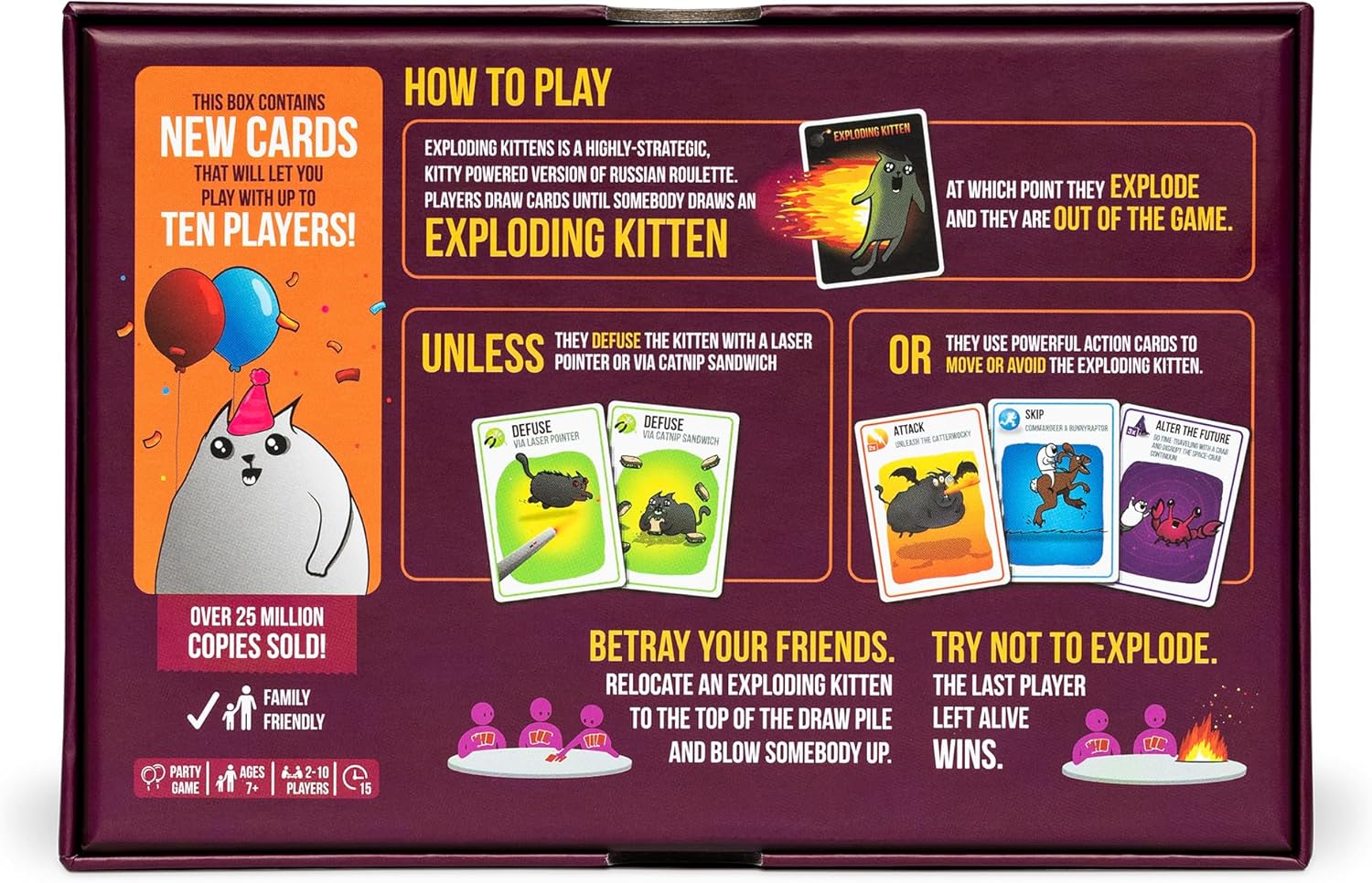 Detalle de Exploding Kittens Party Pack: il party game per gruppi grandi, ora fino a 10 giocatori