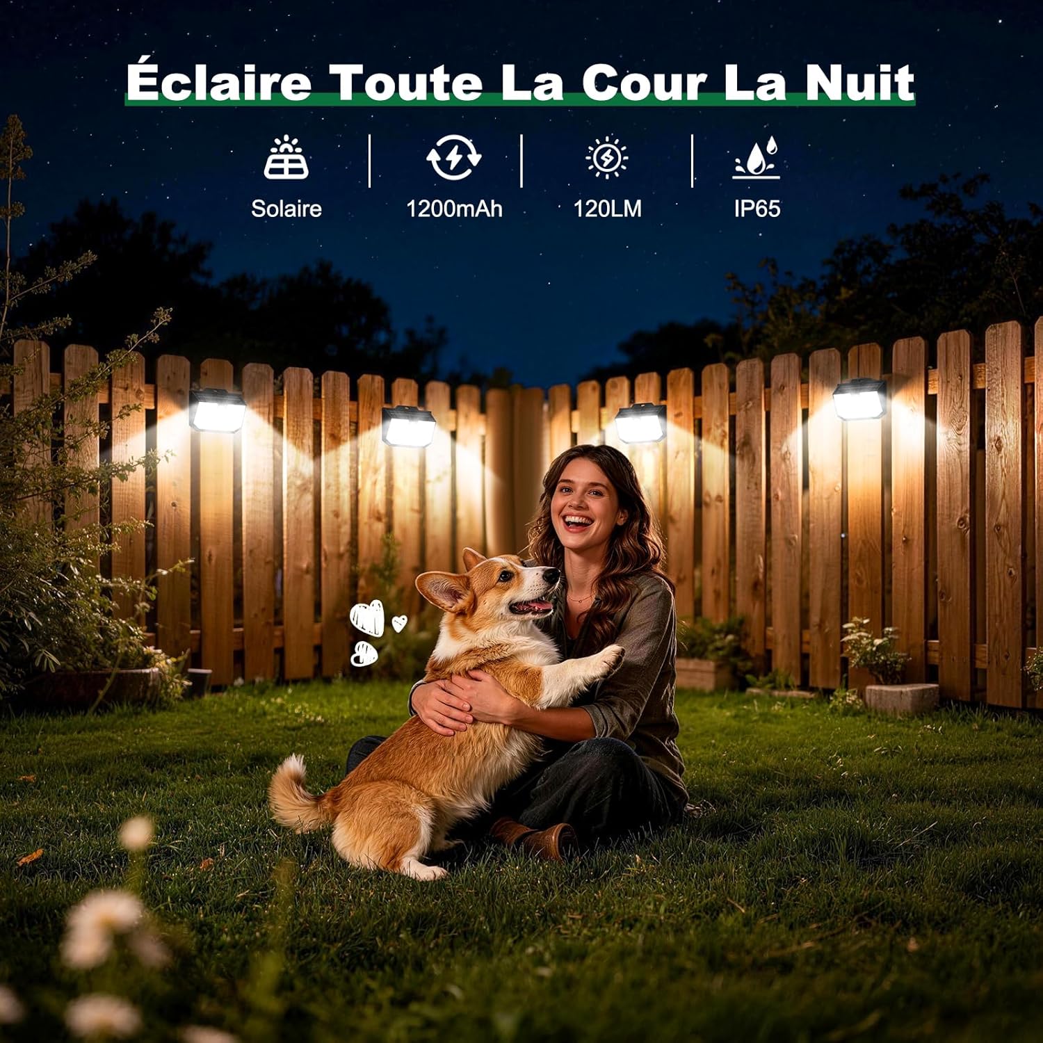 Detalle 2 de Lampe Solaire Extérieure avec Détecteur de Mouvement – 3 Modes, IP65, LED 6000K Blanc Froid