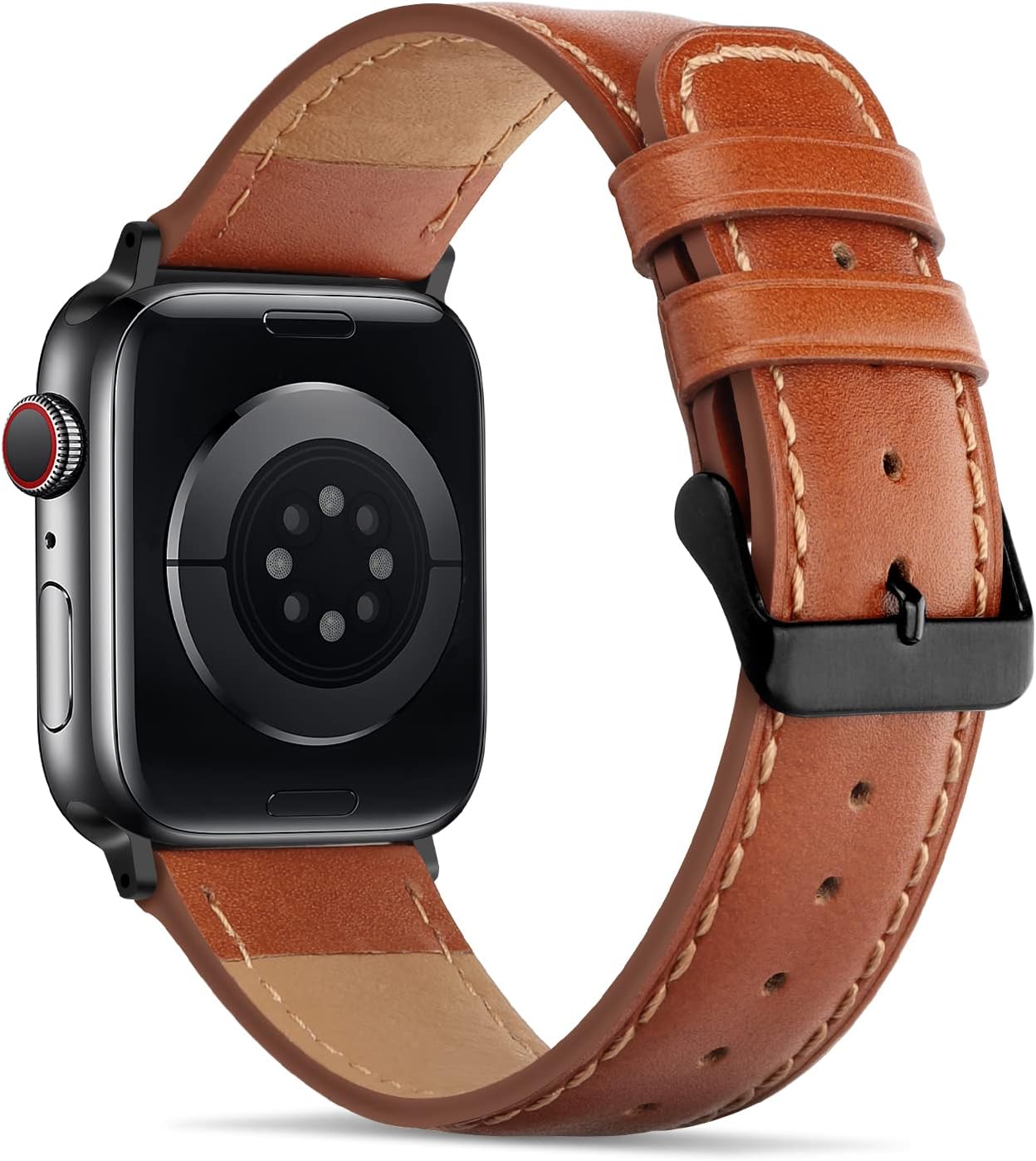 Thumbnail 2 de Anlinser Leather Apple Watch Strap 38–42mm (Brown) – Compatible with iWatch Series 1–11 and SE