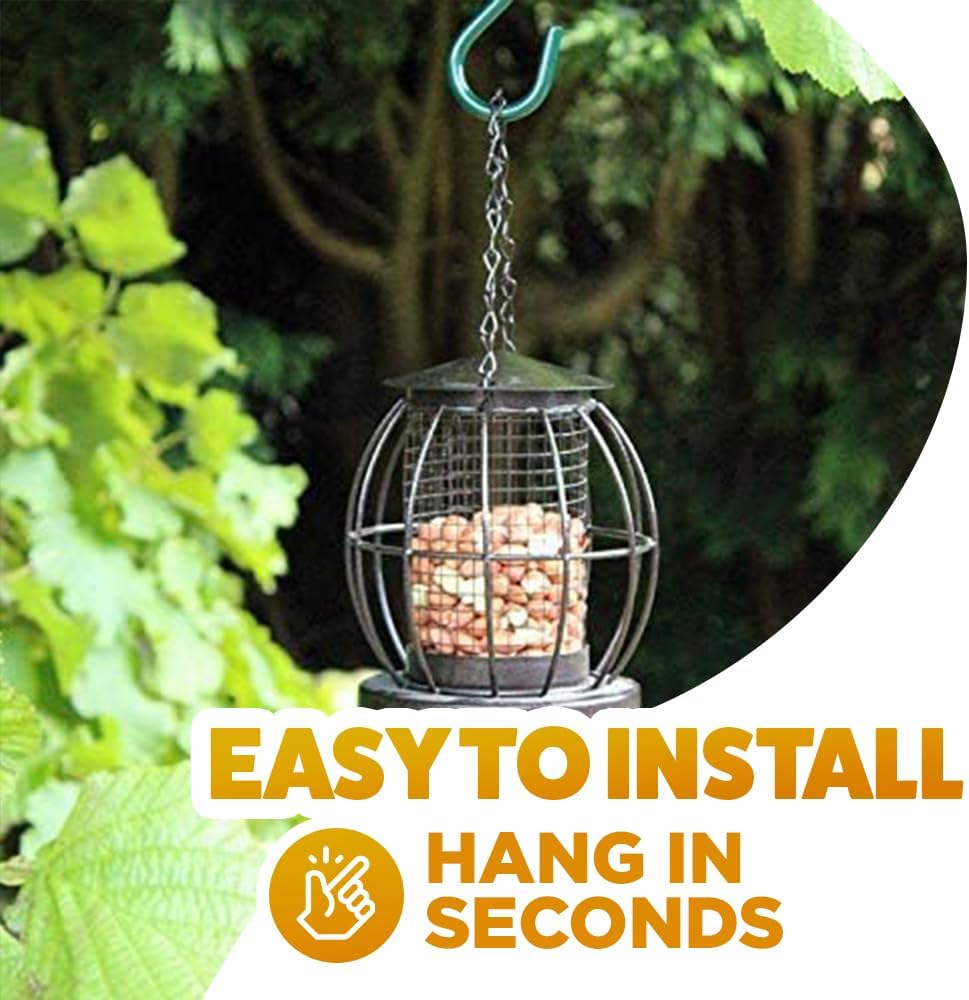 Detalle 2 de HomeZone Mini Cage Bird Feeders: Squirrel-Proof Nut & Peanut Hanging Feeder Set