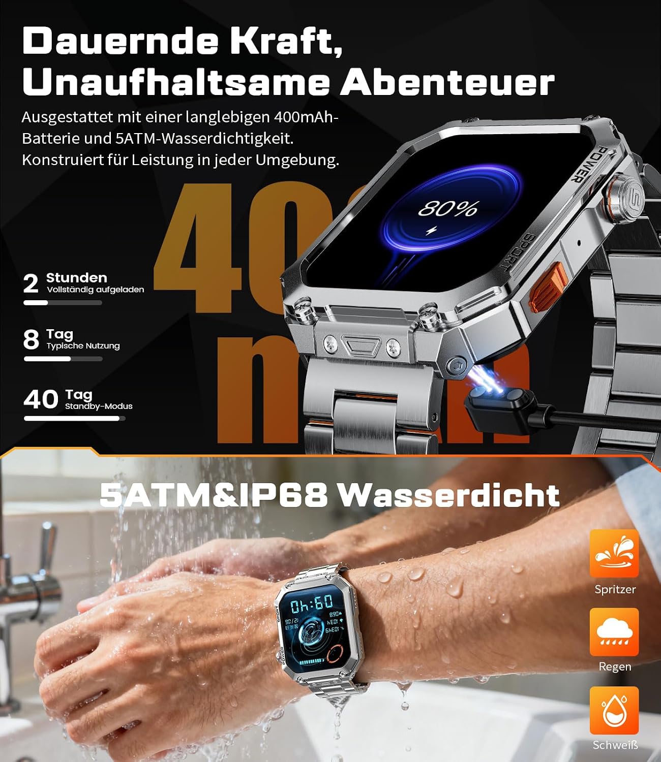 Detalle 2 de EF2 Ultra Smartwatch 1,96" Militar