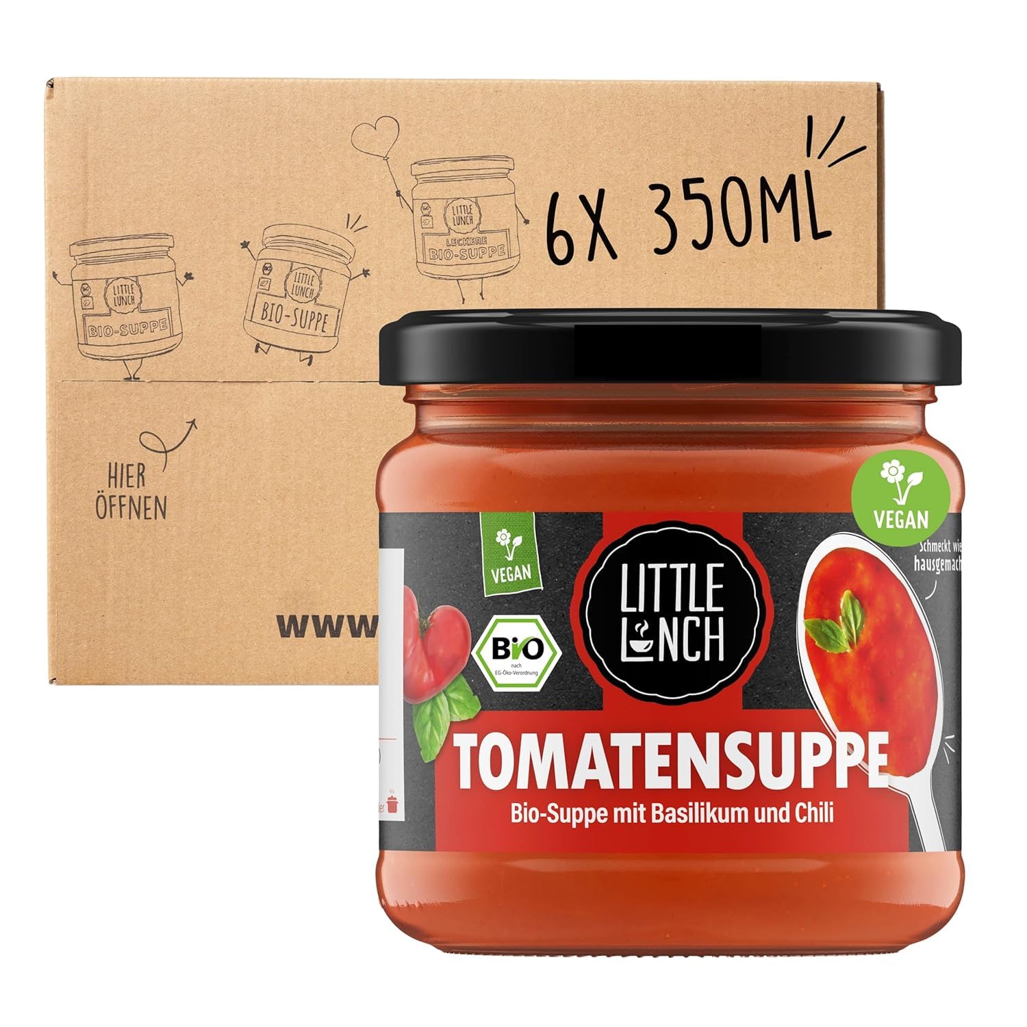 Little Lunch Bio Tomatensuppe – 6x350 ml, 100% Bio, vegan & ohne Zucker