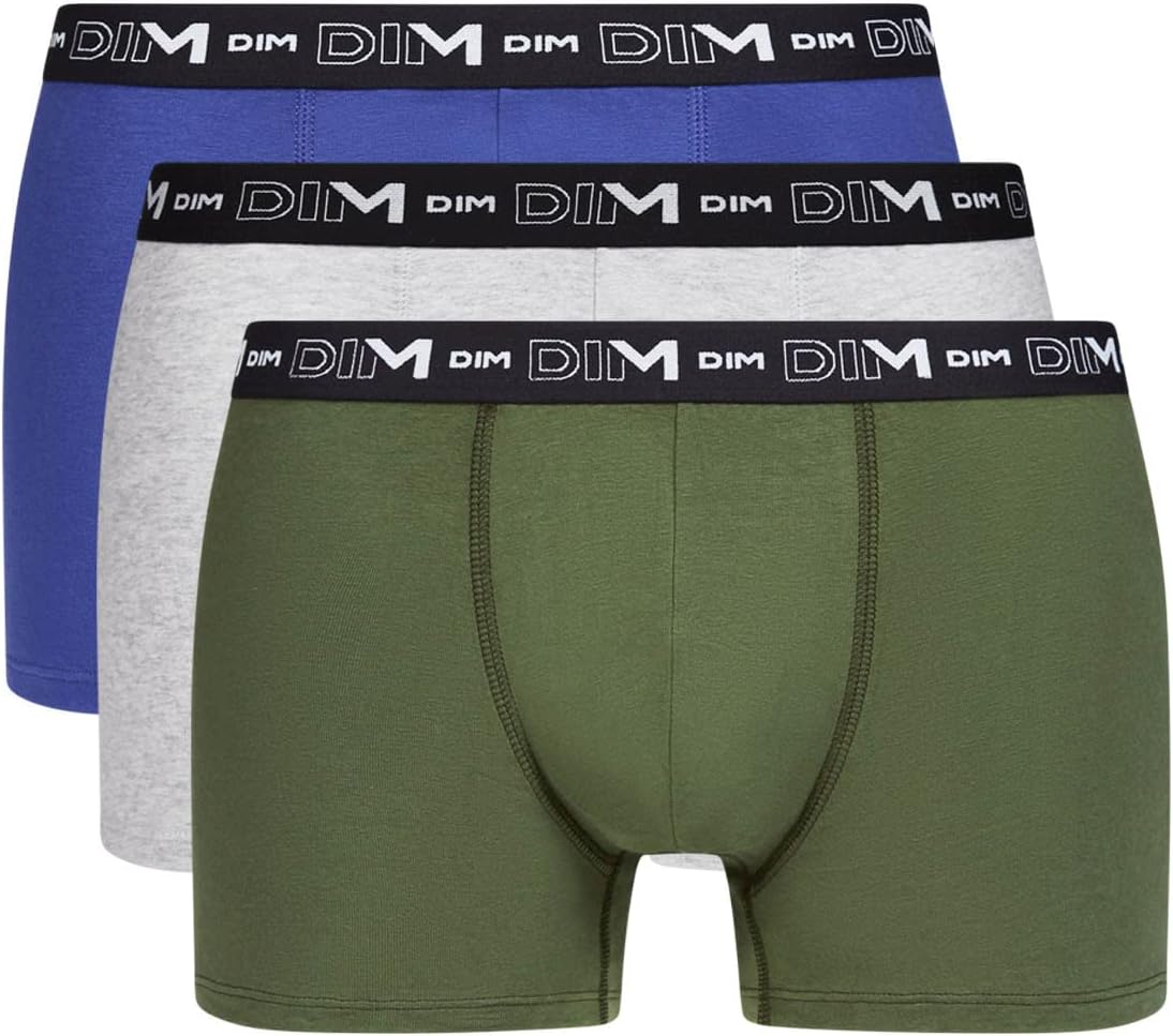 Detalle de Lot de 3 boxers homme DIM en coton stretch respirant (sans étiquette)