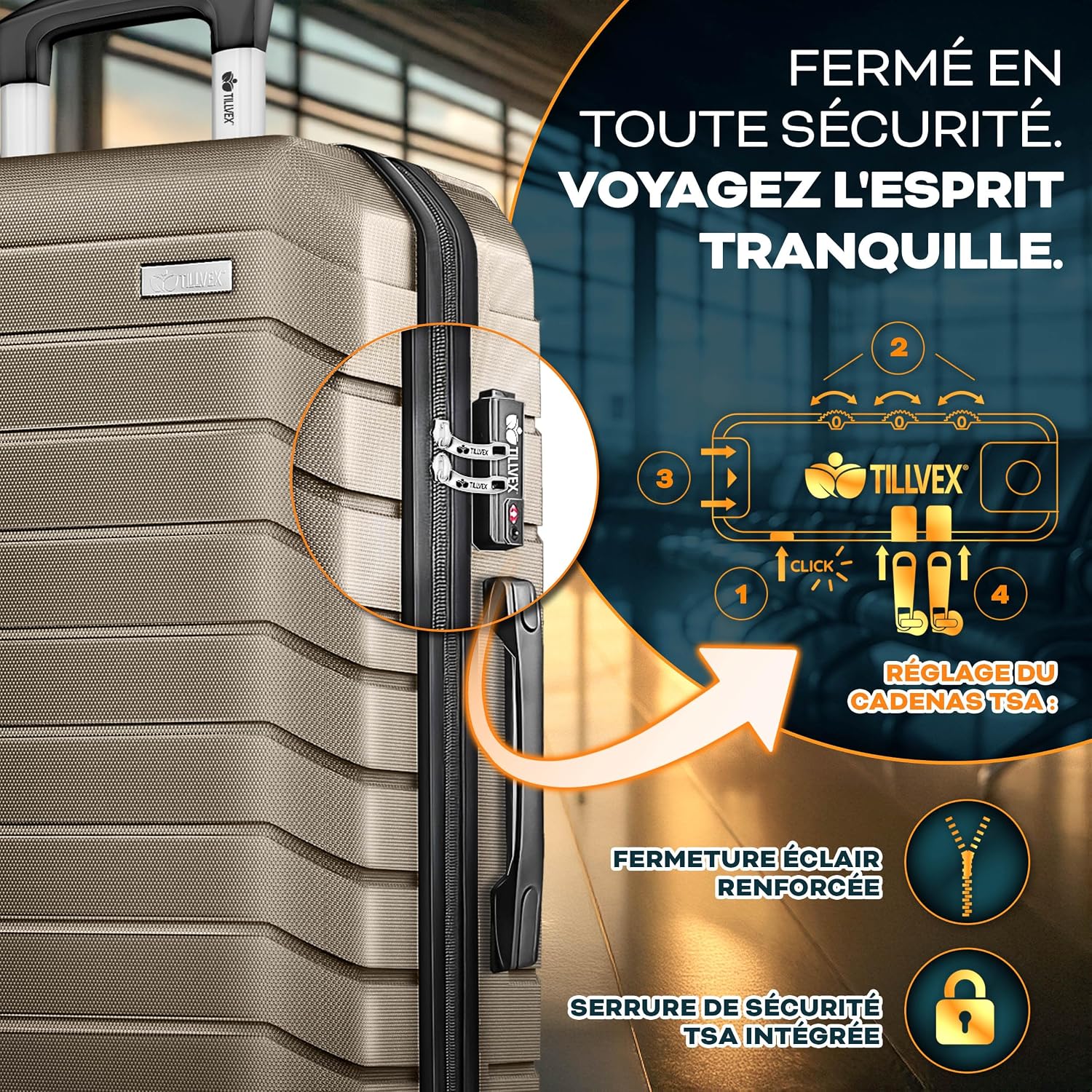 Detalle 2 de tillvex Set valises S‑M‑L‑XL avec accessoires