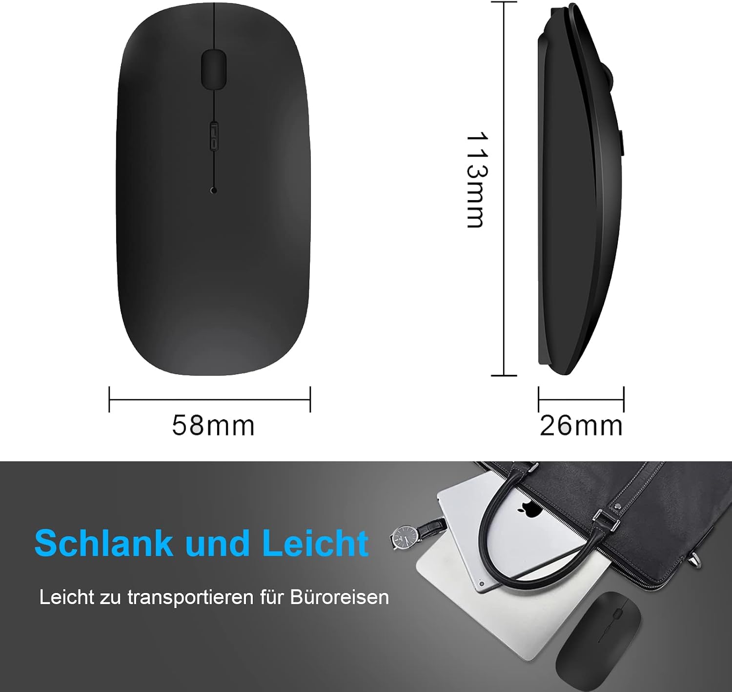 Thumbnail 5 de QYFP Bluetooth Maus Leicht wiederaufladbar