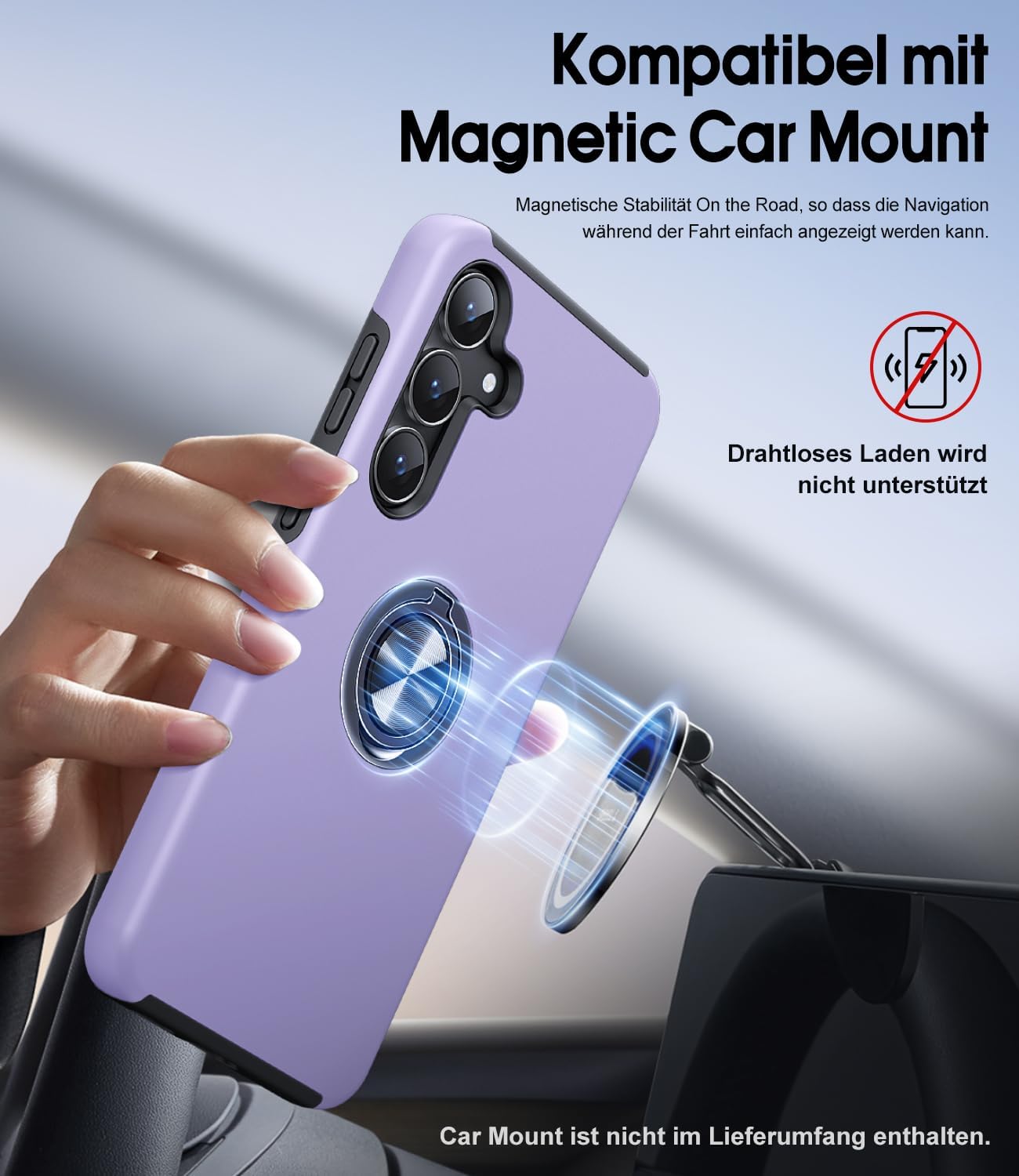 Detalle de AOUIA Hülle für Samsung Galaxy A37 5G (Veilchen) mit 2x Panzerglas – 3-in-1 Set