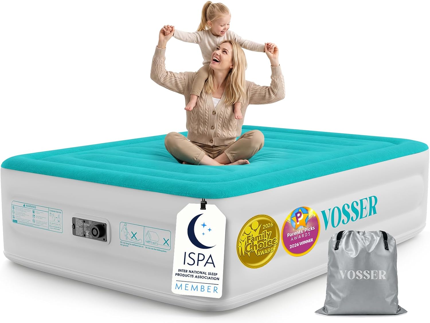 Detalle de VOSSER Full Air Mattress, 18-Inch