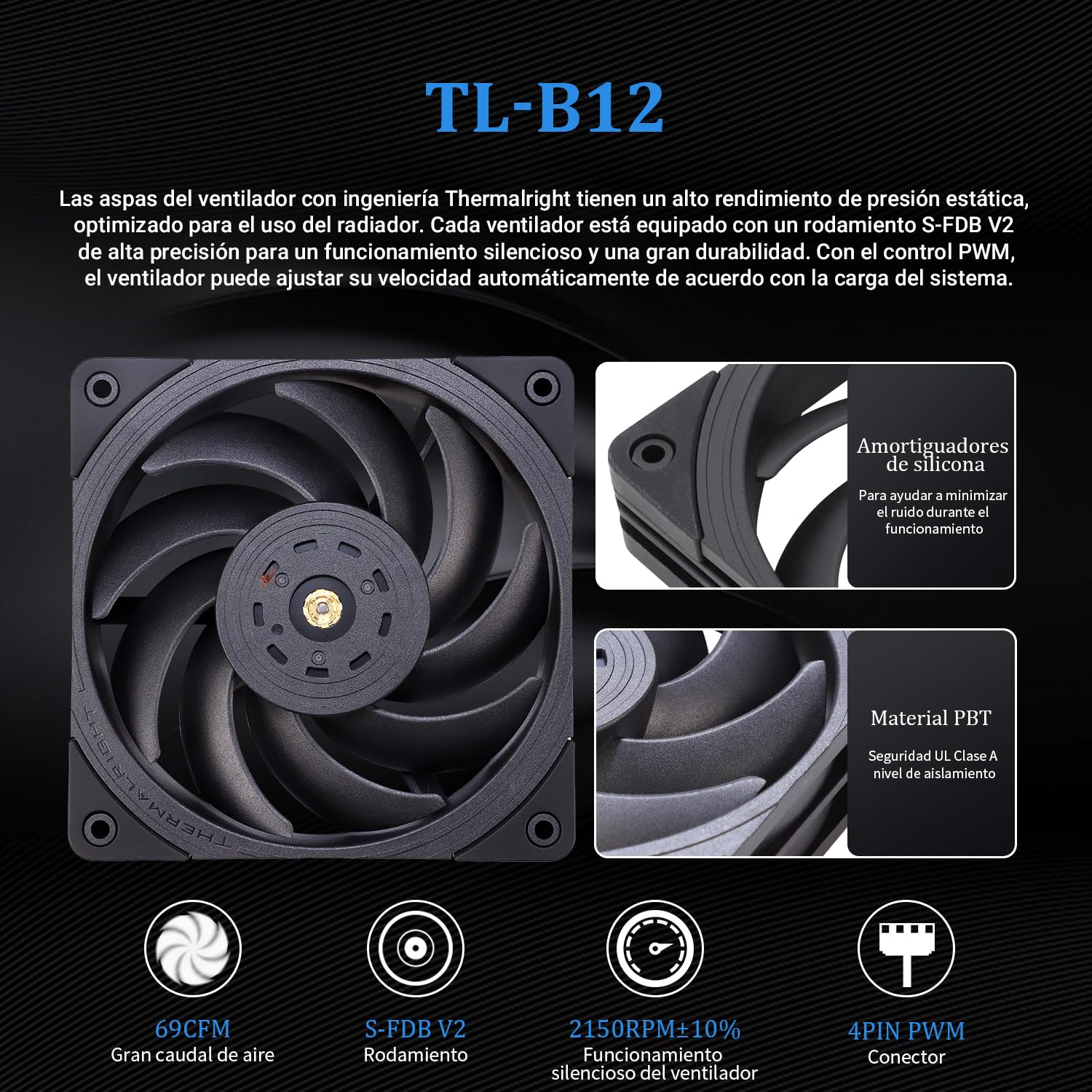 Detalle 1 de TR Frozen Edge 360 Black refrigeratore d’acqua liquido per CPU con ventola PWM da 120 mm (fila fredda 360)