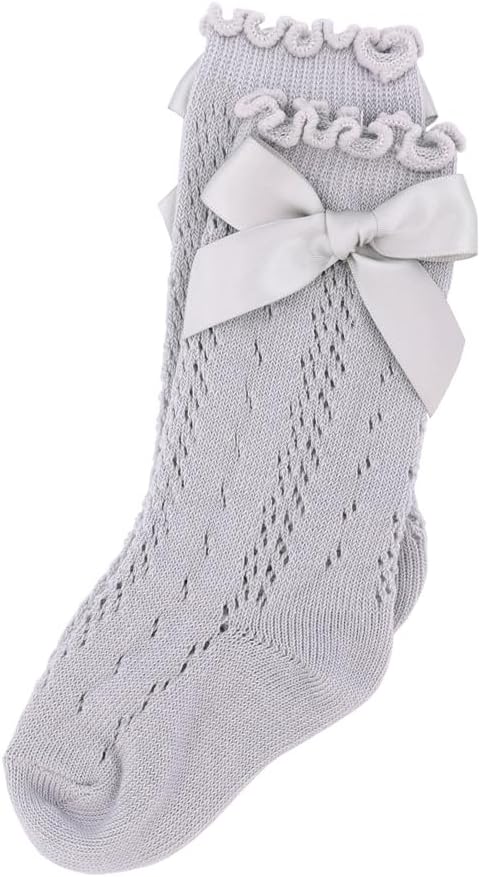 Thumbnail 3 de Sugarmelon Baby Girls Ruffle Sock with Bows: Mesh Knee-High Comfort for Little Ones