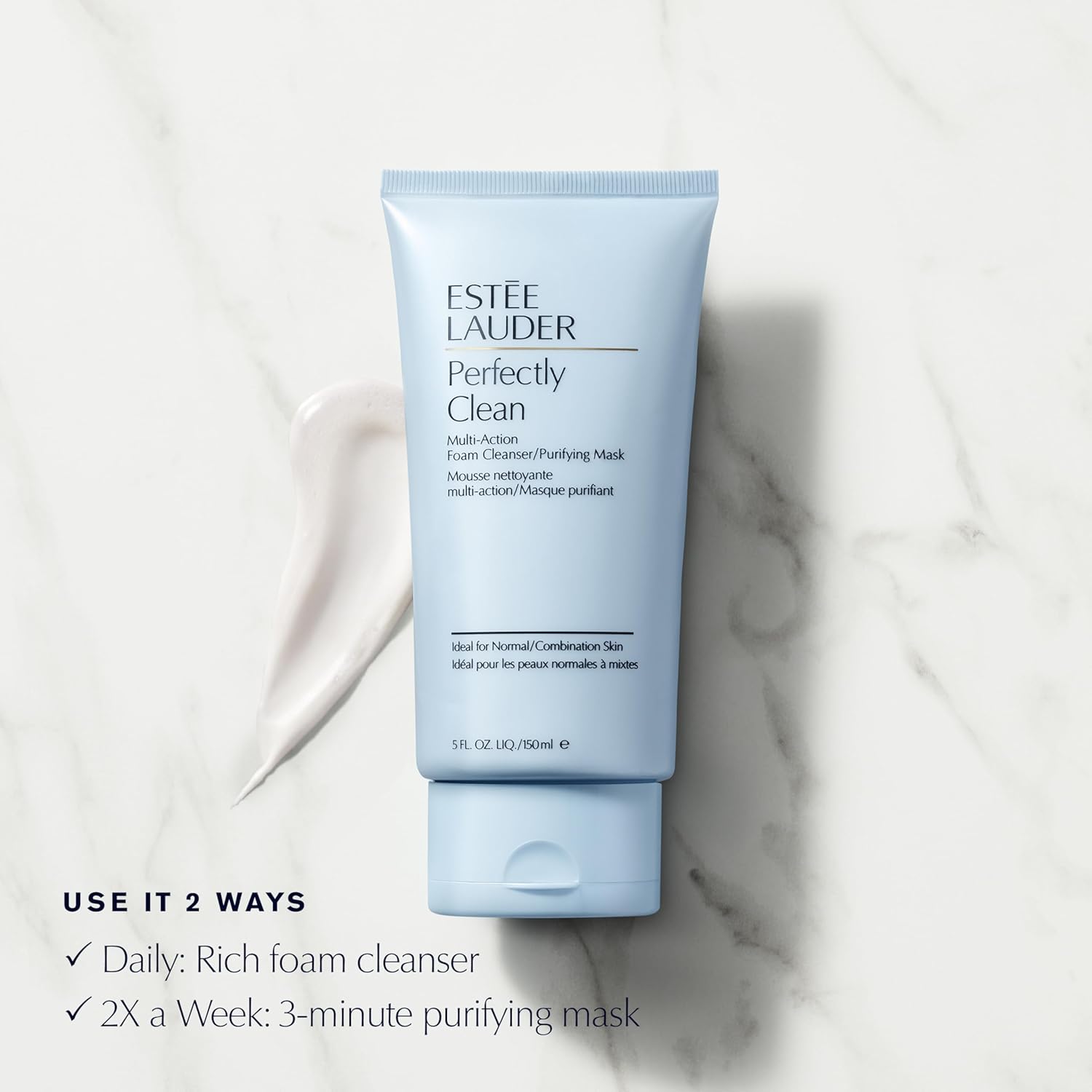 Detalle de Estée Lauder Perfectly Clean Multi-Action Foaming Cleanser and Purifying Mask for Normal/Combination Skin, 150 ml