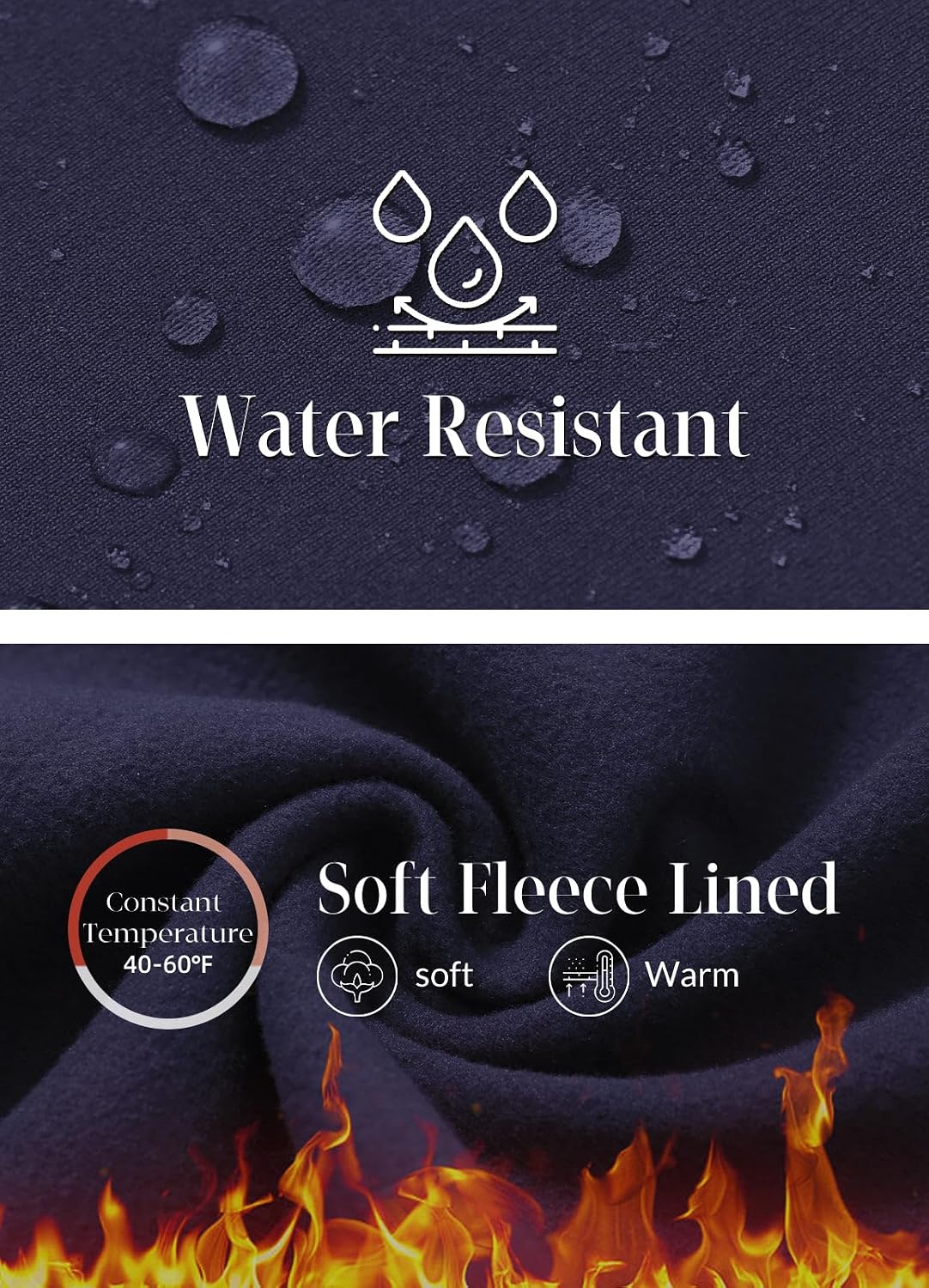 Detalle de baleaf Women's Fleece-Lined Hiking Pants, Flare Leg, 4 Pockets, Water-Resistant