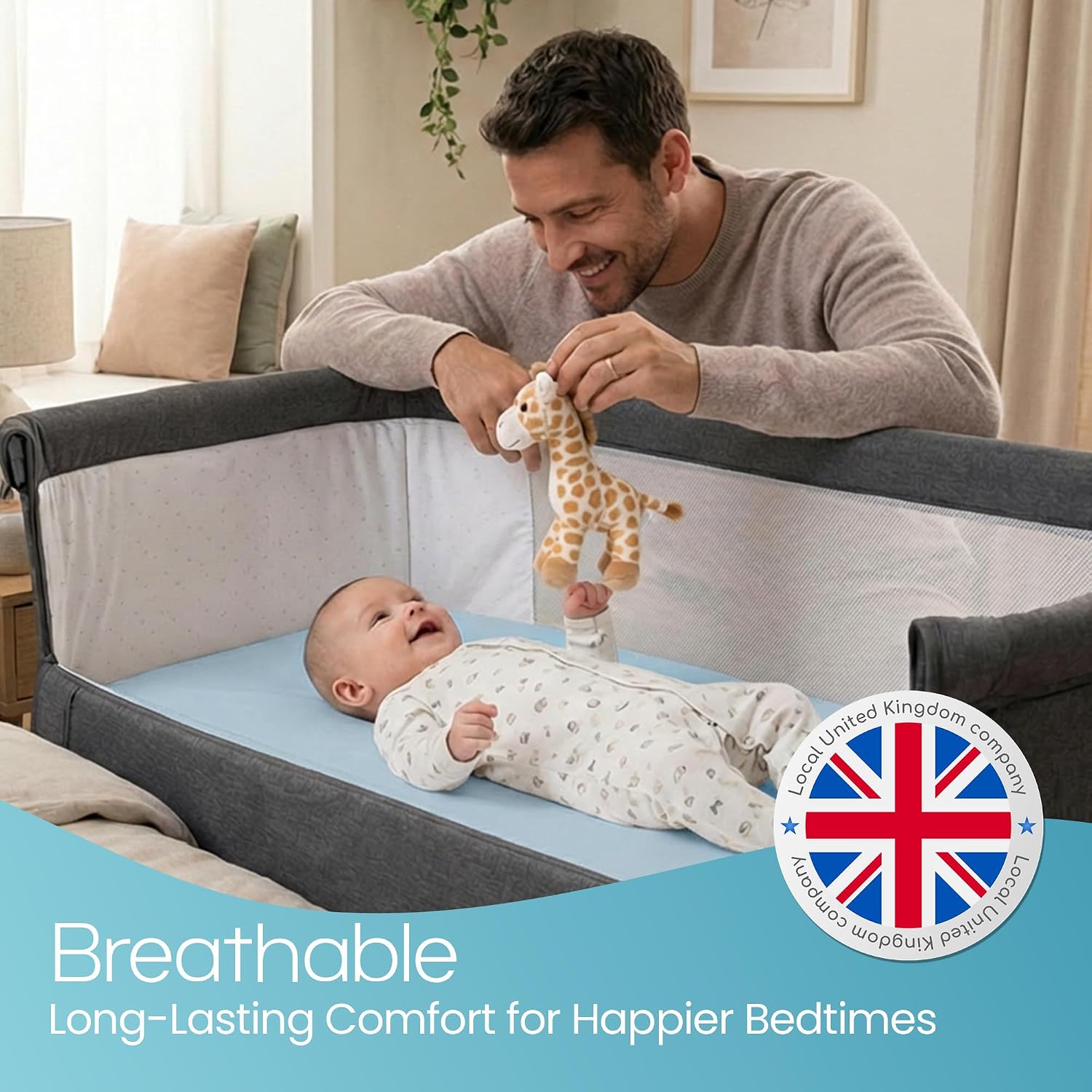 Thumbnail 6 de Crib Sheets 50x90cm Organic Cotton 2-Pack in Pink (Cozee Bedside Crib Fitted Sheets)