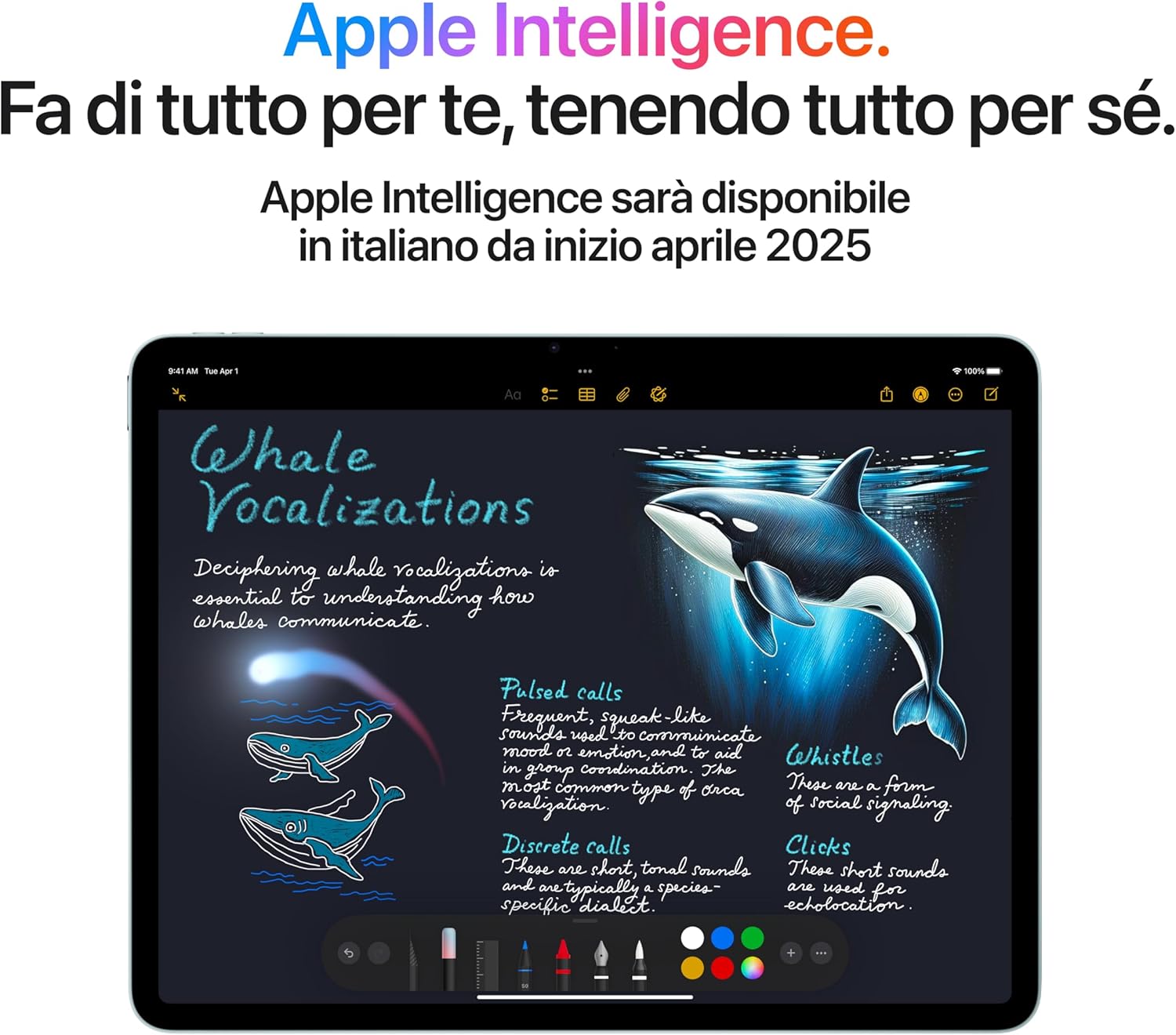 Detalle de Apple iPad Air 11'' con chip M3: 128 GB, Wi‑Fi 6E e Apple Intelligence – Azzurro