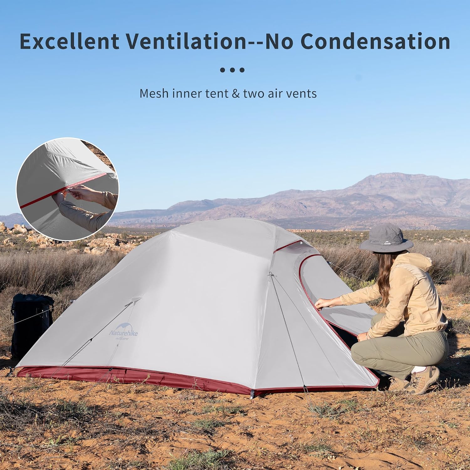 Detalle 1 de Naturehike 3-person backpacking tent