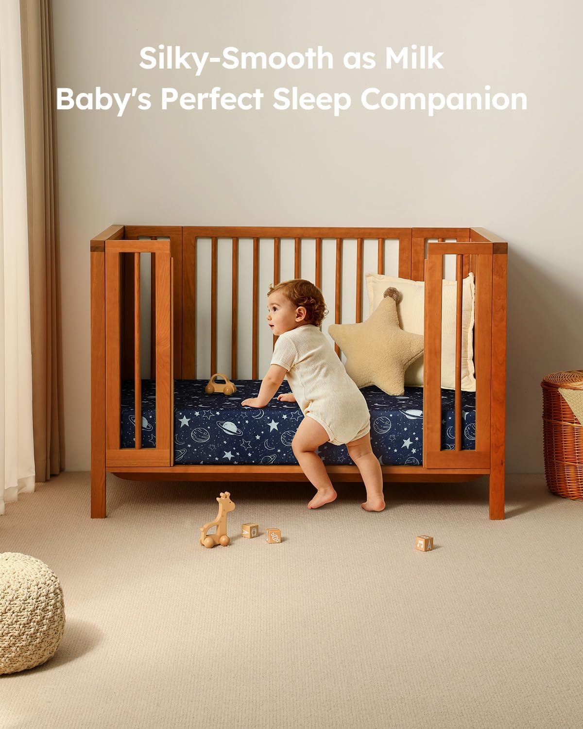 Thumbnail 6 de Unnivoll Cot Bed Sheets 140 x 70 cm fitted 3-pack dark blue