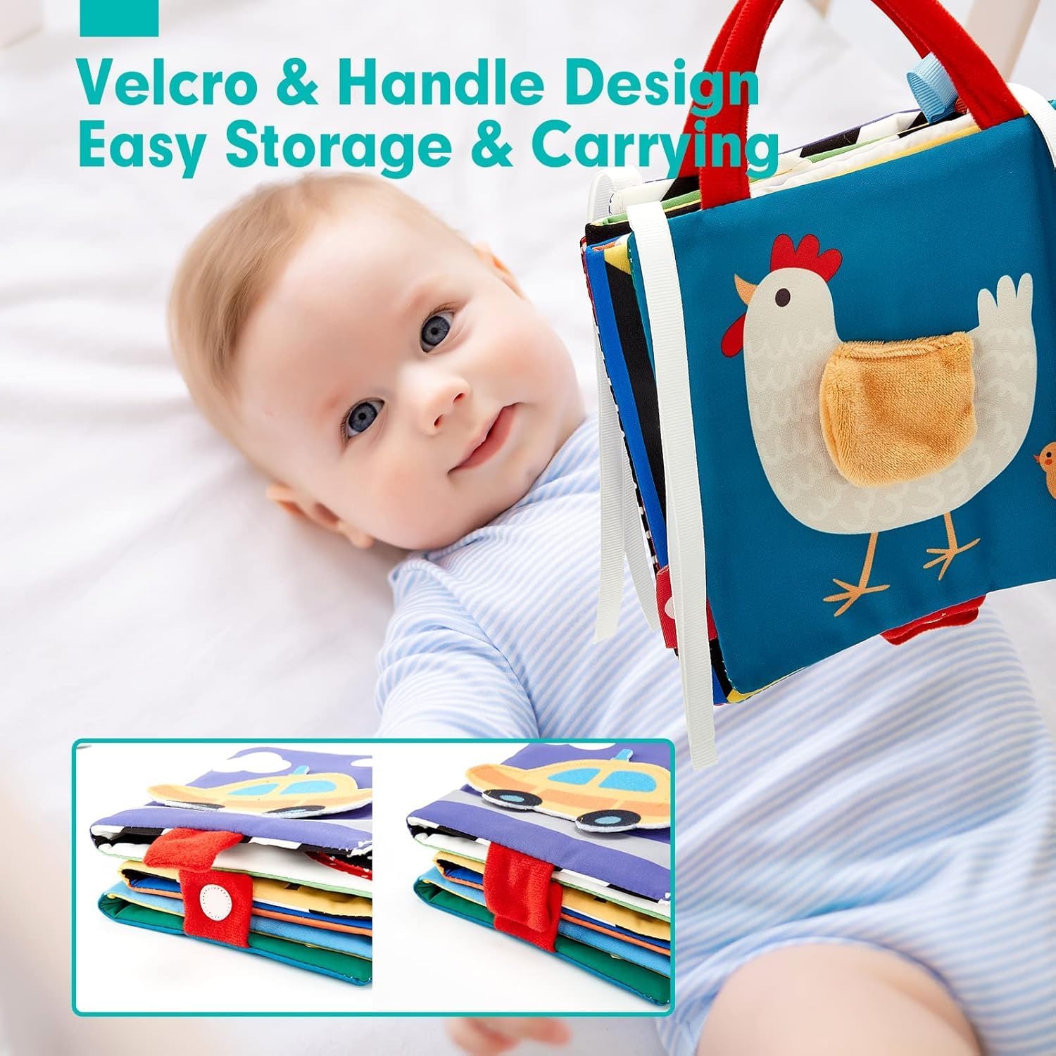 Thumbnail 5 de hahaland Baby Sensory Soft Book 0-6 Months