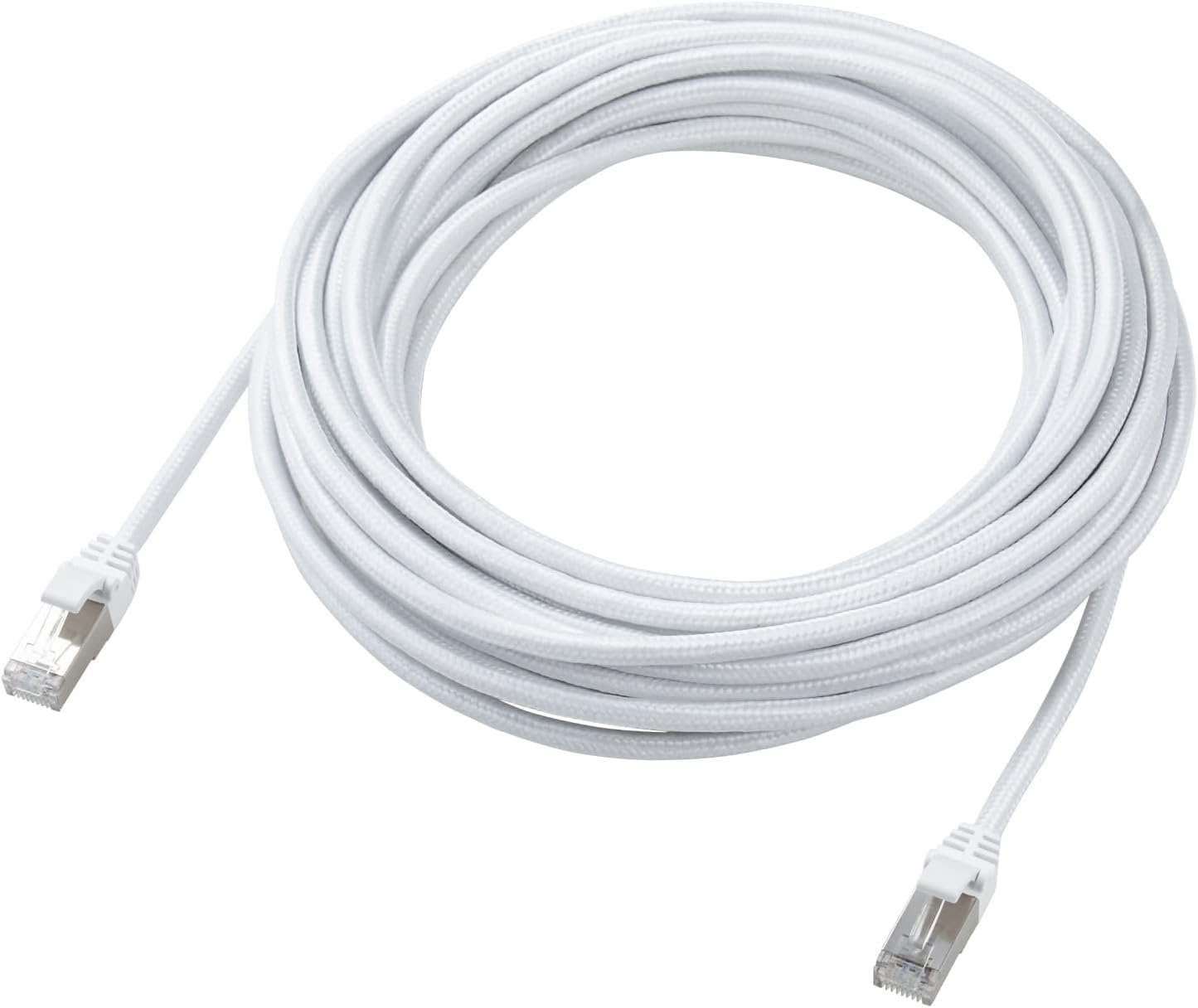 Detalle de エレコム ECLD-TWSM/WH100 CAT7相当 LANケーブル 10m・10Gbps・メッシュ・ホワイト