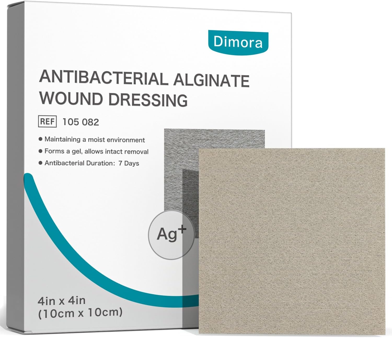Dimora Upgrade 10 Packs Silver Antibacterial Alginate Dressing Pads (4" x 4")