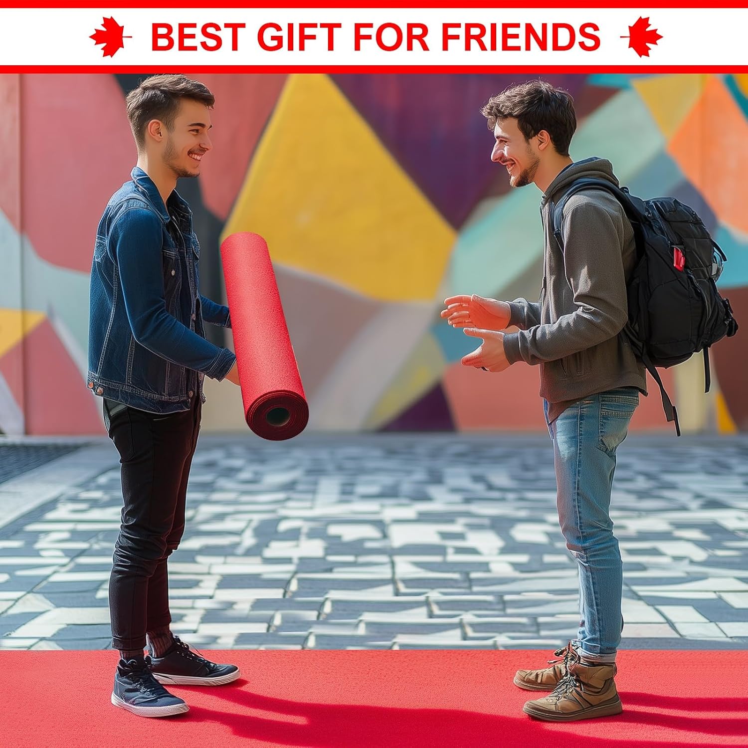 Thumbnail 6 de BTYCityMao Red Carpet Floor Runner, Reusable Rubber-Backed Indoor/Outdoor Rug