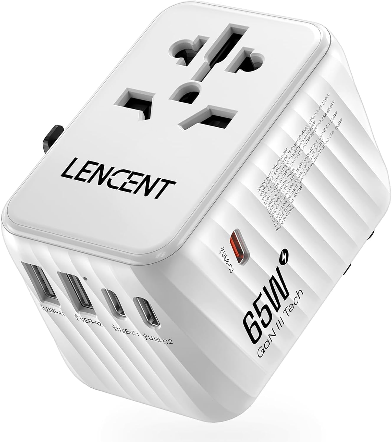 Detalle de LENCENT Adaptador Enchufe Universal GAN III 65W