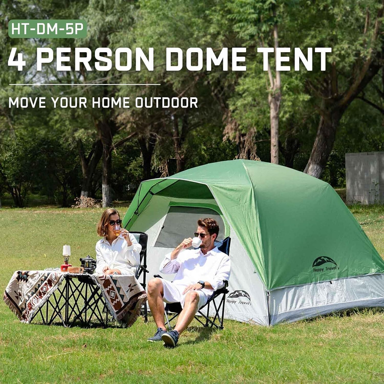 Detalle 2 de Happy Travel Camping Tent: 4-6 Person Dome Tent with Rainfly
