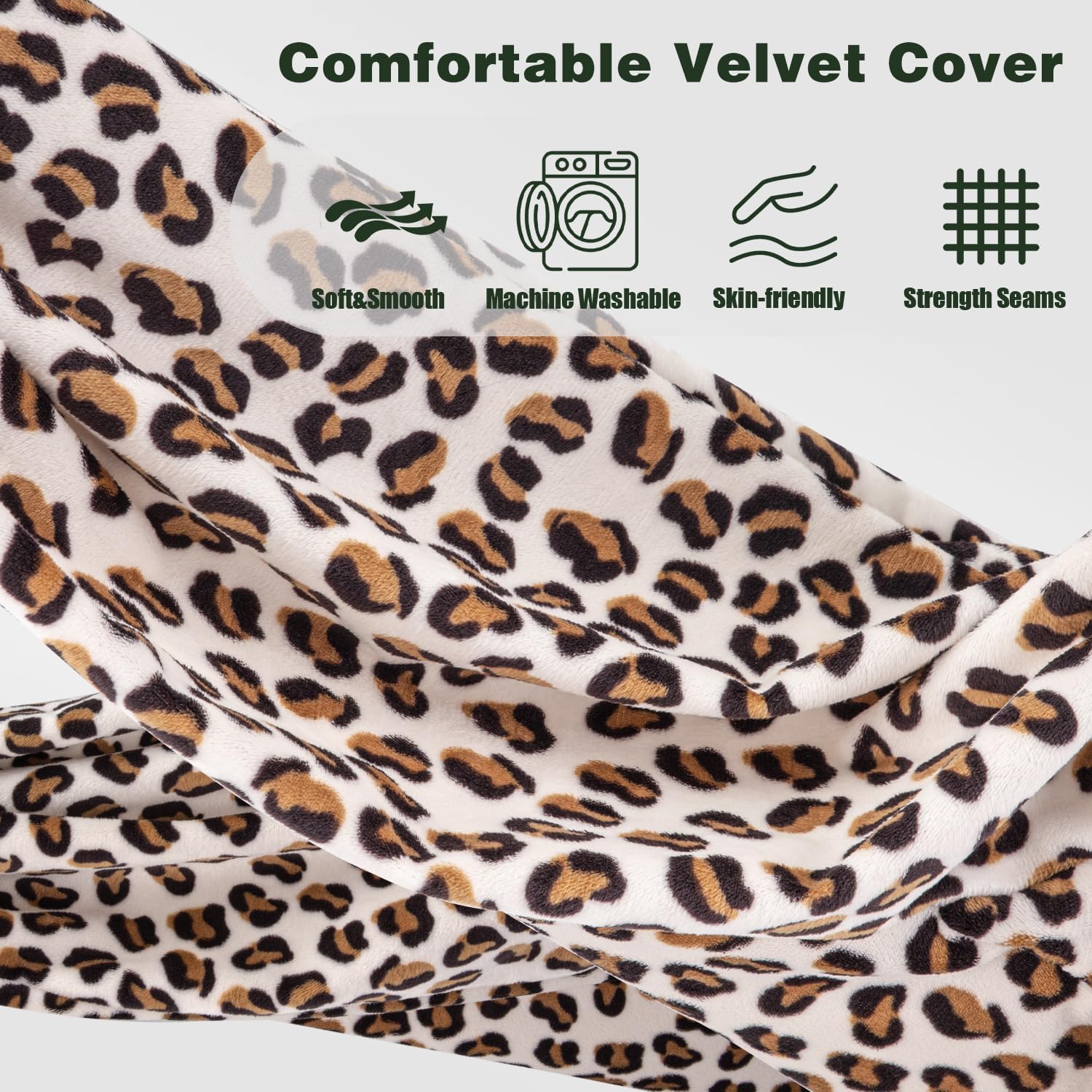 Thumbnail 6 de Chilling Home 55-inch U-shaped pregnancy pillow with washable cover (Leopard Print)