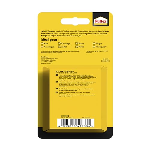 Detalle 2 de Pattex Ni Clou Ni Vis Double Face Ultra Fort – Ruban adhésif 19 mm x 1,5 m