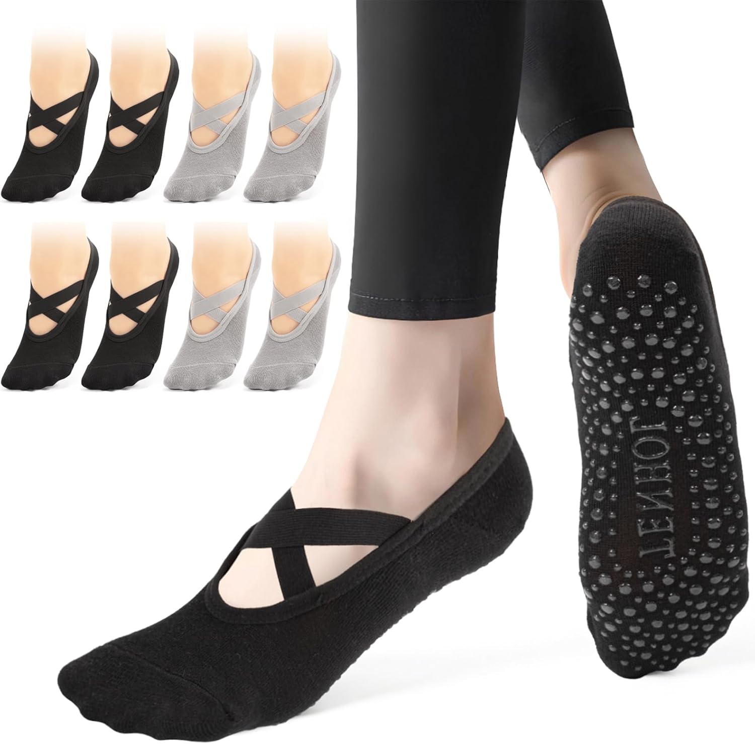 Detalle de Bafiwu calcetines Pilates antideslizantes 35‑40