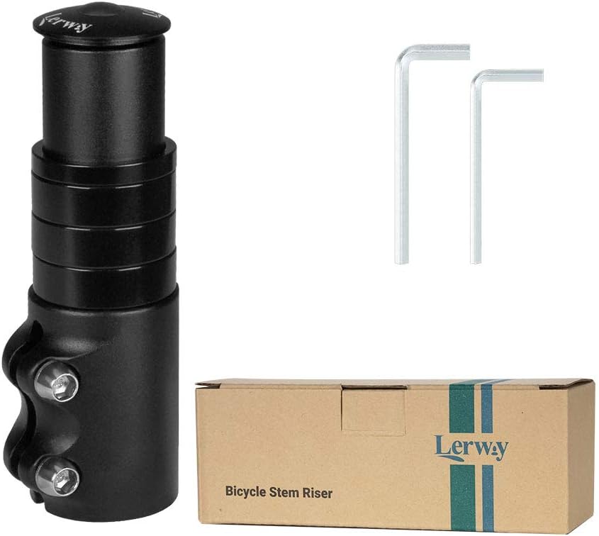 Thumbnail 6 de LERWAY Rallonge de Potence de vélo avec clé hexagonale pour Fourche de 28,6 mm en Aluminium Noir