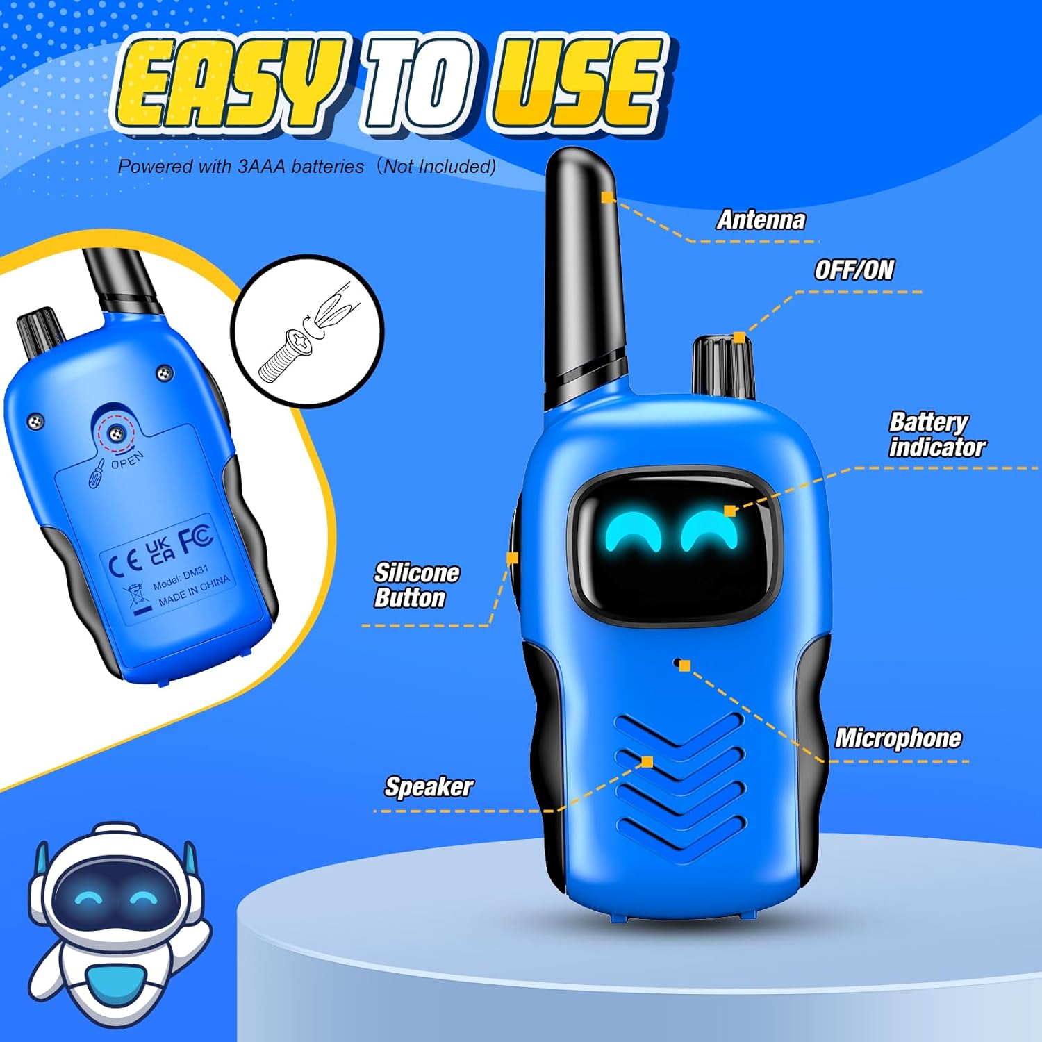 Detalle 2 de Grriopi Walkie Talkies for Kids aged 3–12
