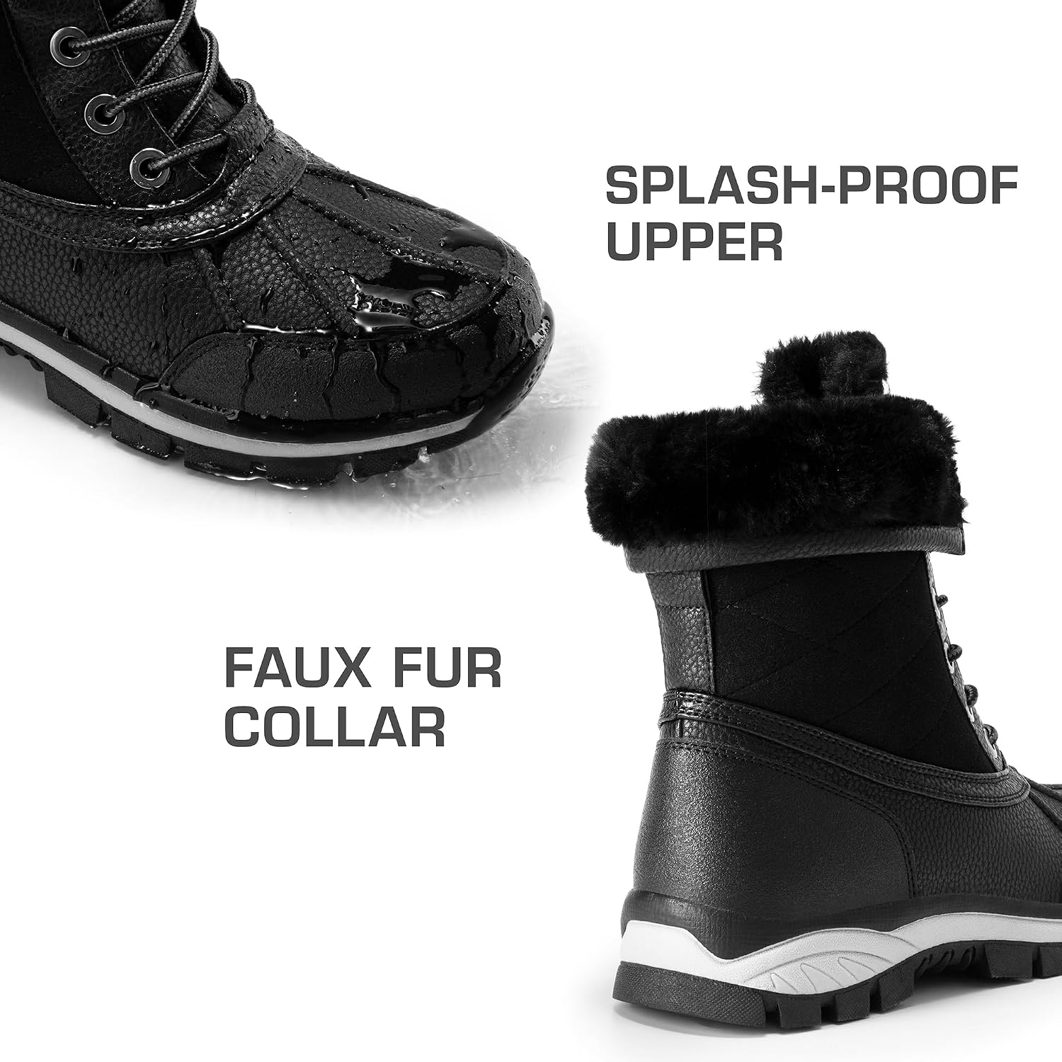 Thumbnail 3 de DREAM PAIRS Women's Waterproof Mid-Calf Snow Boots, Lace-Up with Cozy Fur