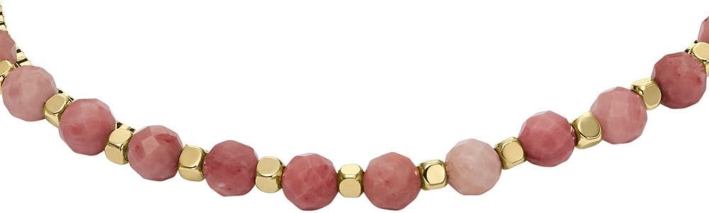Thumbnail 1 de Fossil Damenarmband mit halbedenen Perlen und Karabinerverschluss (Edelstahl, goldfarben)