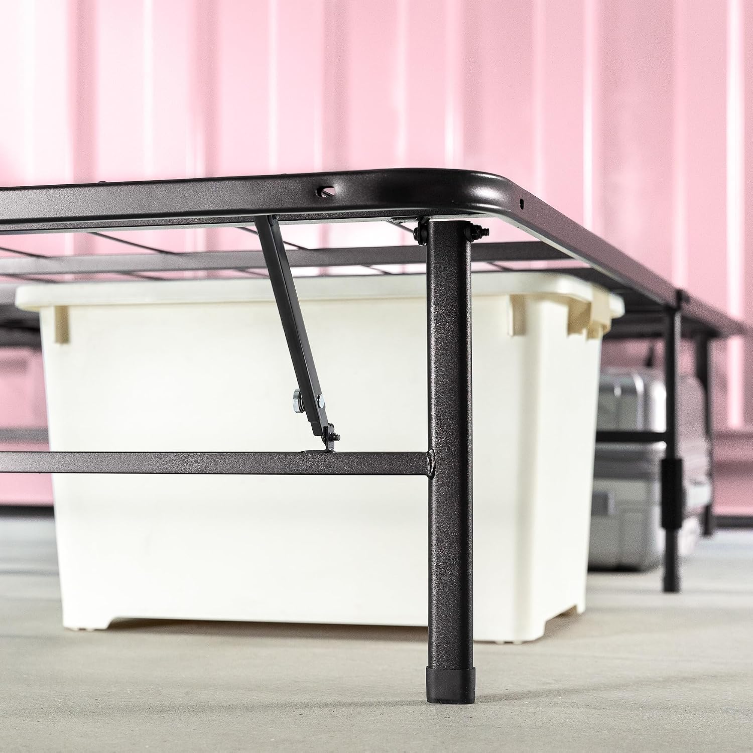 Detalle de Zinus SmartBase Rete Matrimoniale 160x190 cm – Altezza 35,5 cm, Rete in Metallo Pieghevole, Montaggio rapido