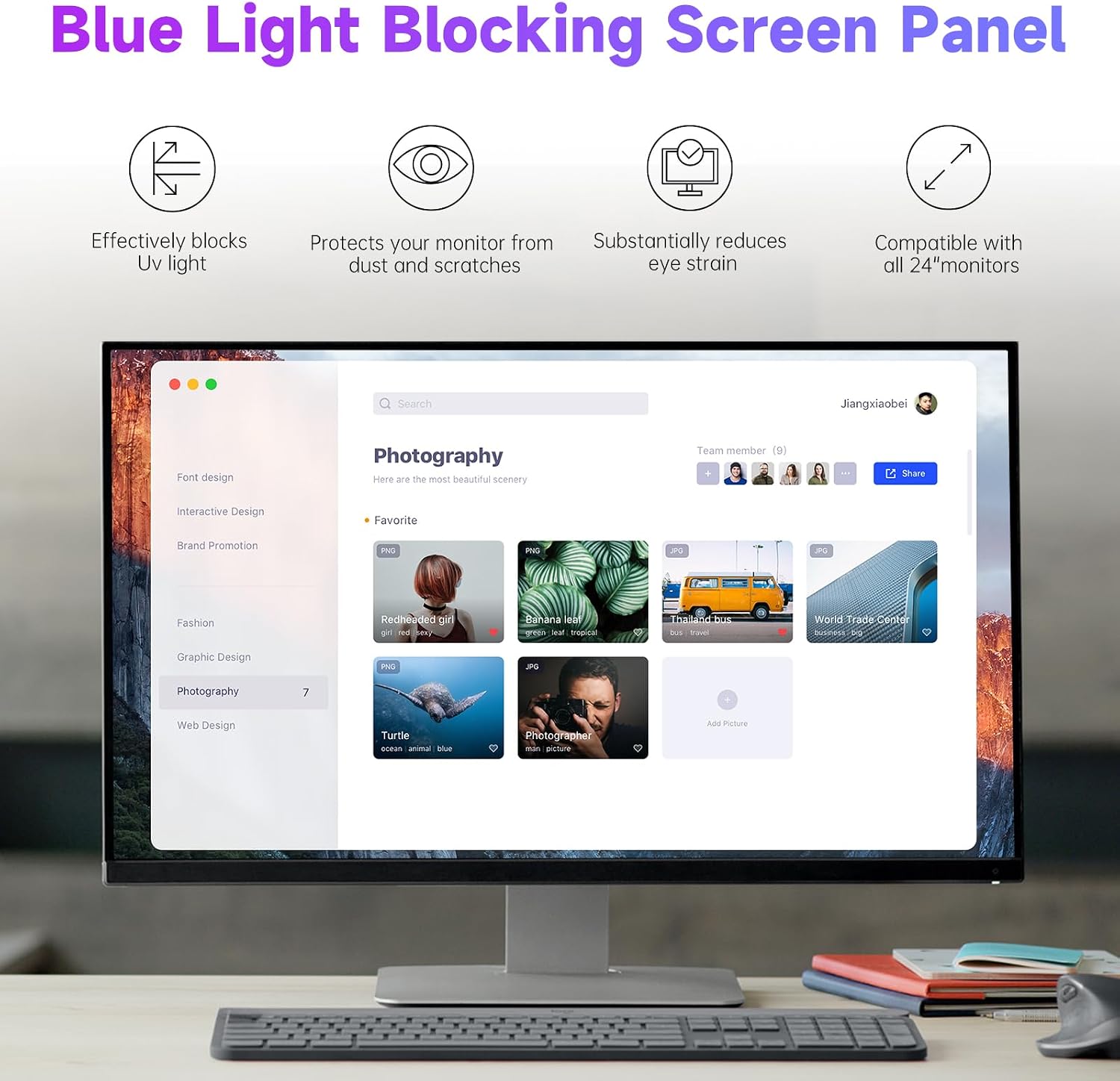 Thumbnail 4 de IPROKKO 24 Inch Anti Blue Light Screen Protector