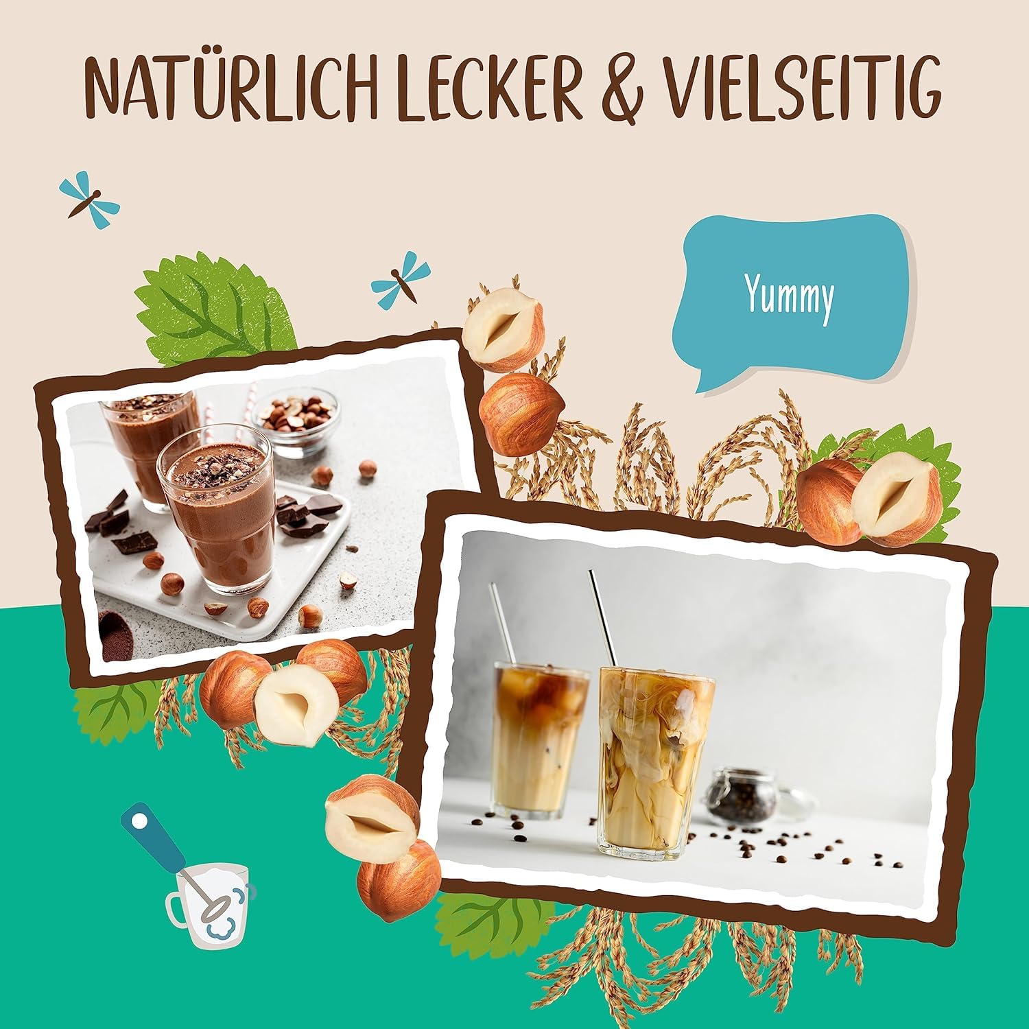 Detalle de Allos Reis Haselnuss Drink – Pflanzliche Milchalternative, vegan und laktosefrei (1 L, 6er-Pack)