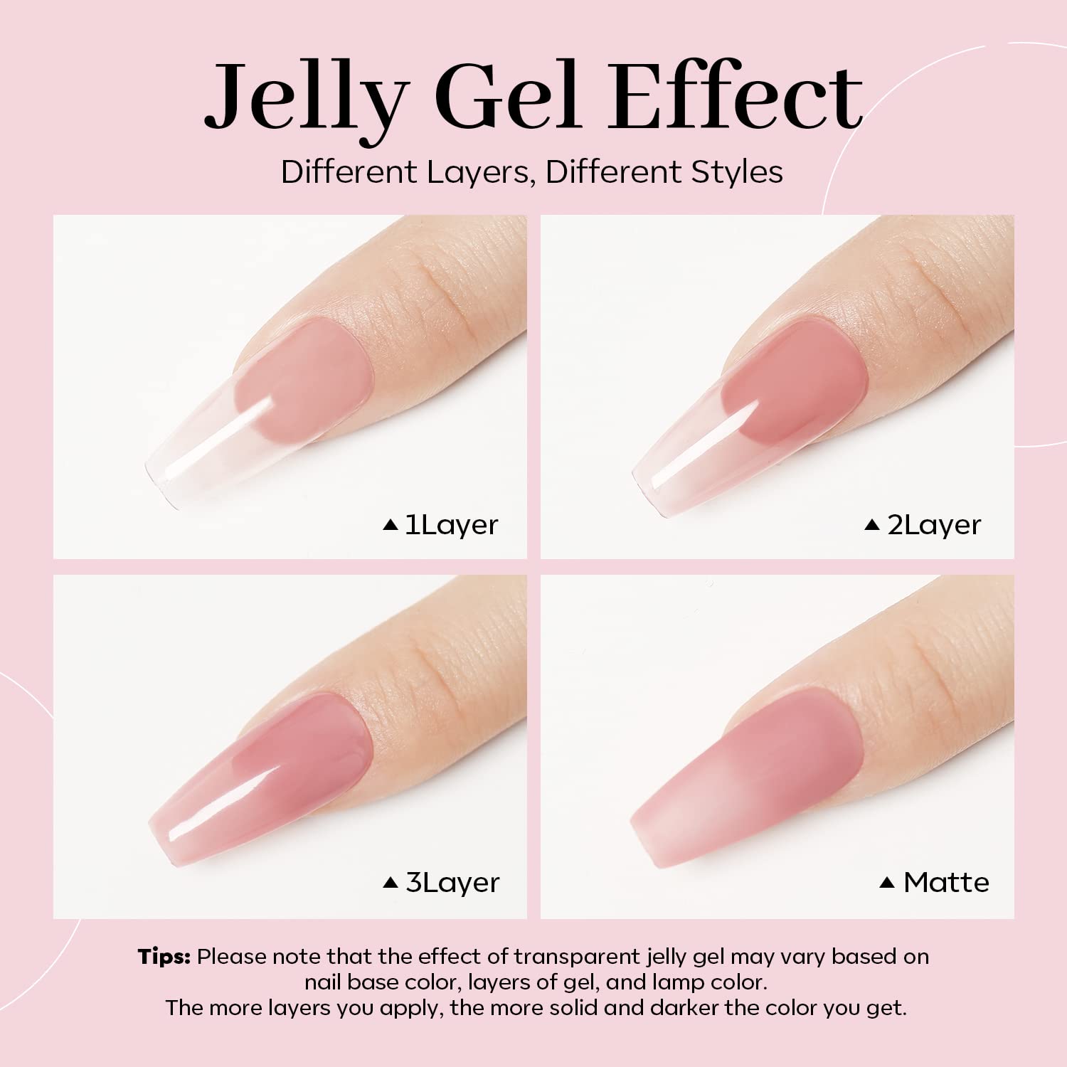 Thumbnail 4 de Modelones Pink Jelly Nude Gel Nail Polish (15ml) for French Tips & Home Manicures
