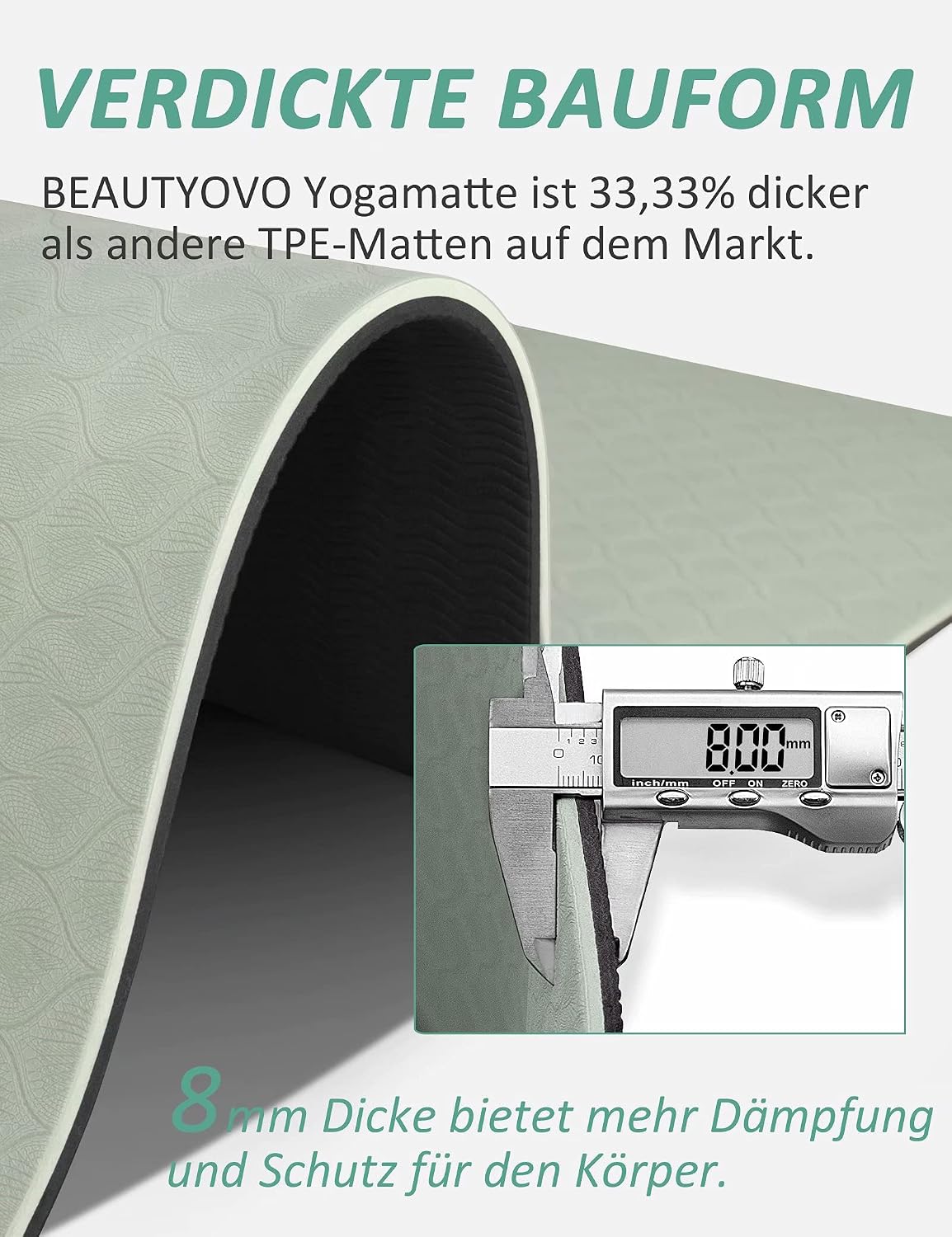 Thumbnail 2 de Beautyovo Yogamatte 8 mm Rutschfest