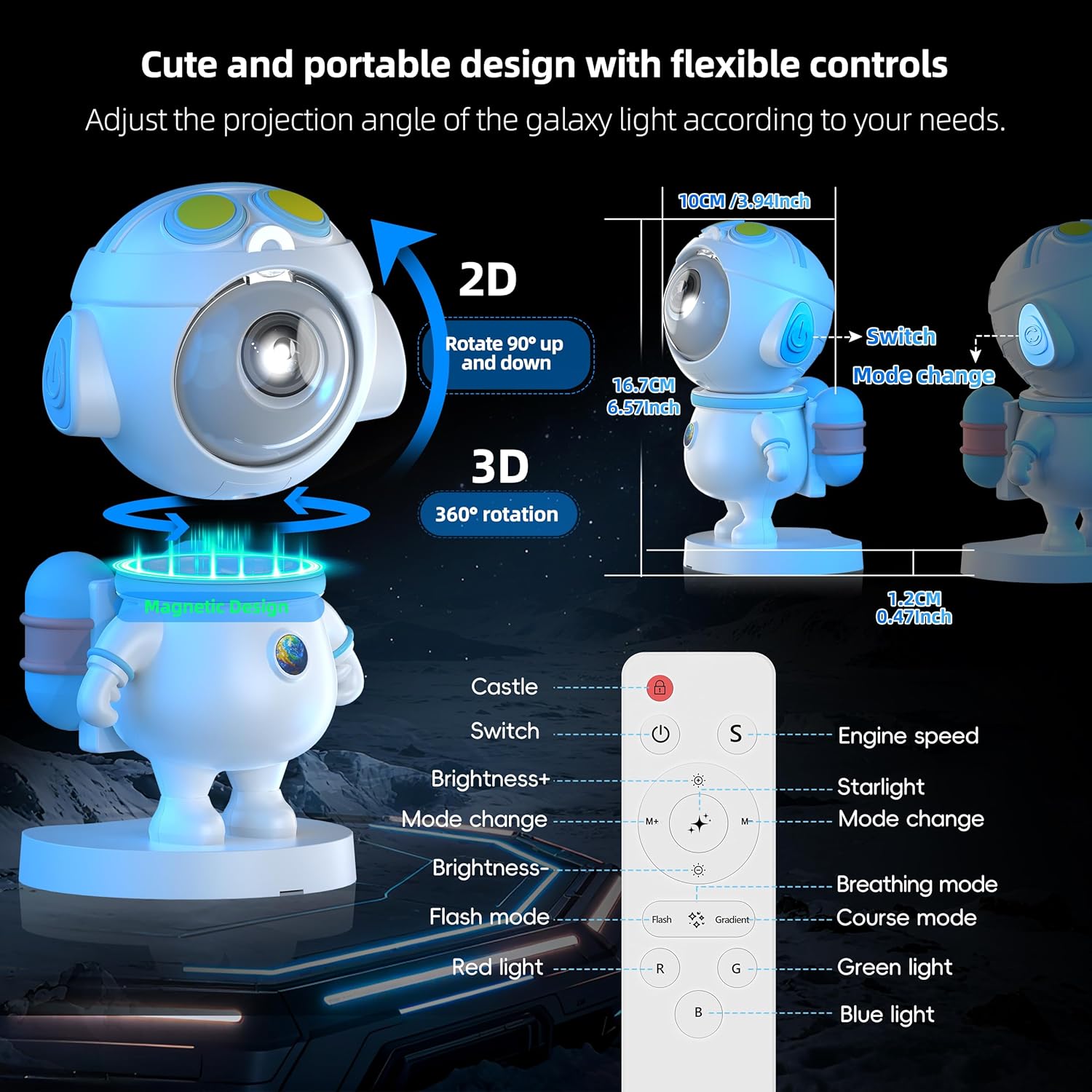 Thumbnail 4 de Astronaut Galaxy Projector with Remote and App Control