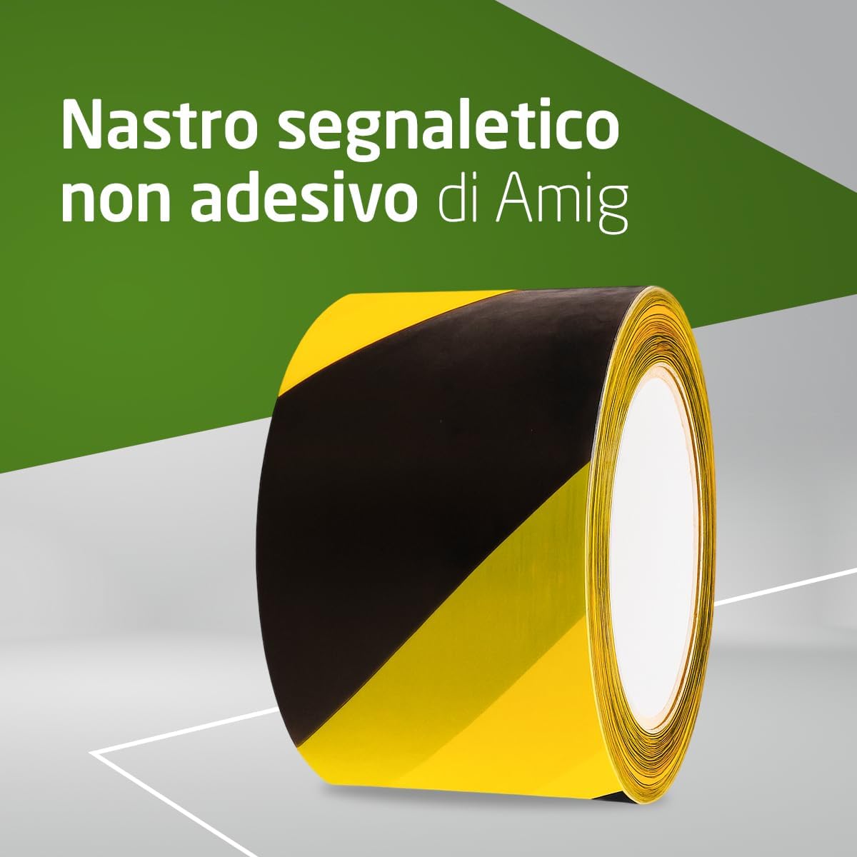 Thumbnail 1 de Amig – Nastro segnaletico non adesivo 70 mm x 200 m (Giallo e Nero) per segnalare e avvertire di pericolo