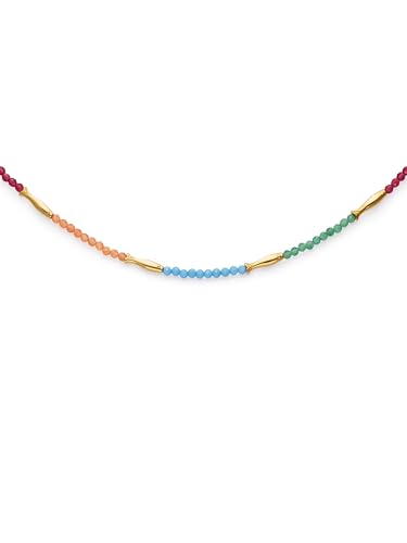 Detalle de Collar Mujer Dye Peces de SINGULARU, acero bañado en oro 18kt, 45 cm + 5 cm de alargador