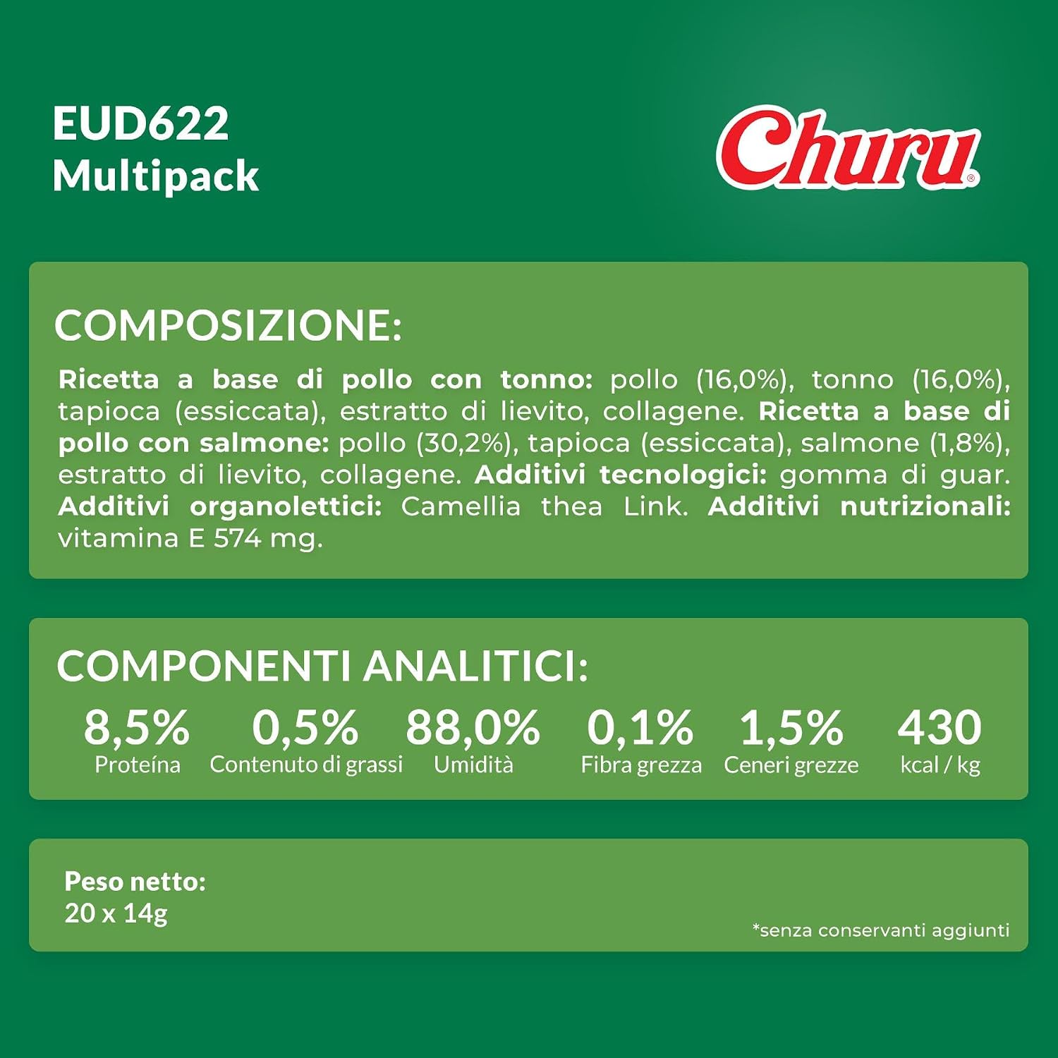 Thumbnail 6 de INABA Churu Snack Cremoso al Pollo e Frutti di Mare – 20 Stick da 14 g per Cani