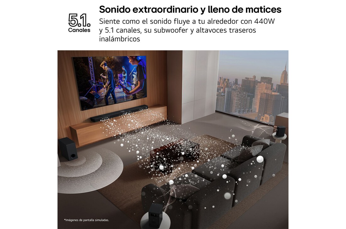 Detalle 2 de LG S60TR Barra de sonido 440W 5.1 con subwoofer